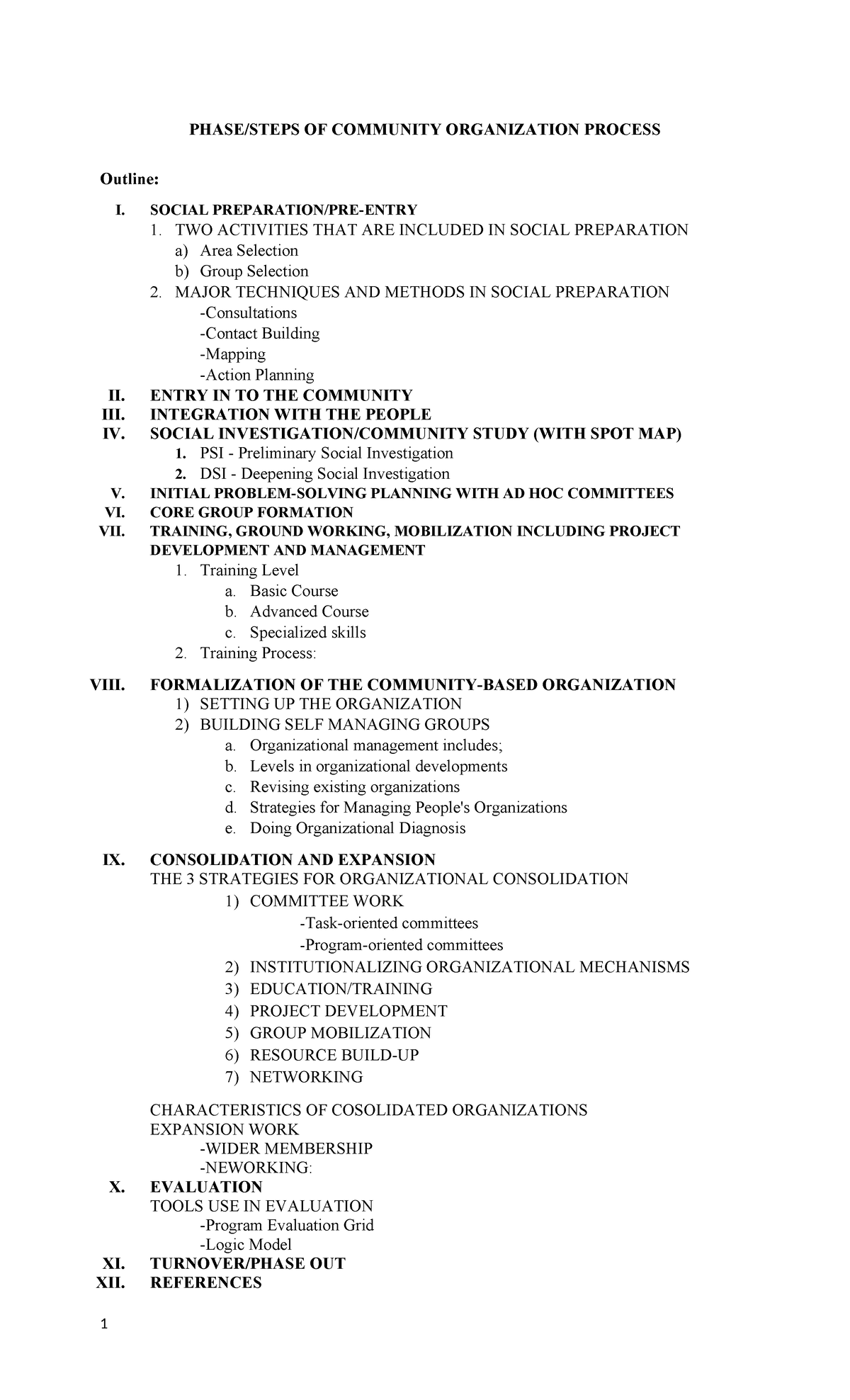 Community Organization Process Phases - CO 101 Handouts - Studocu