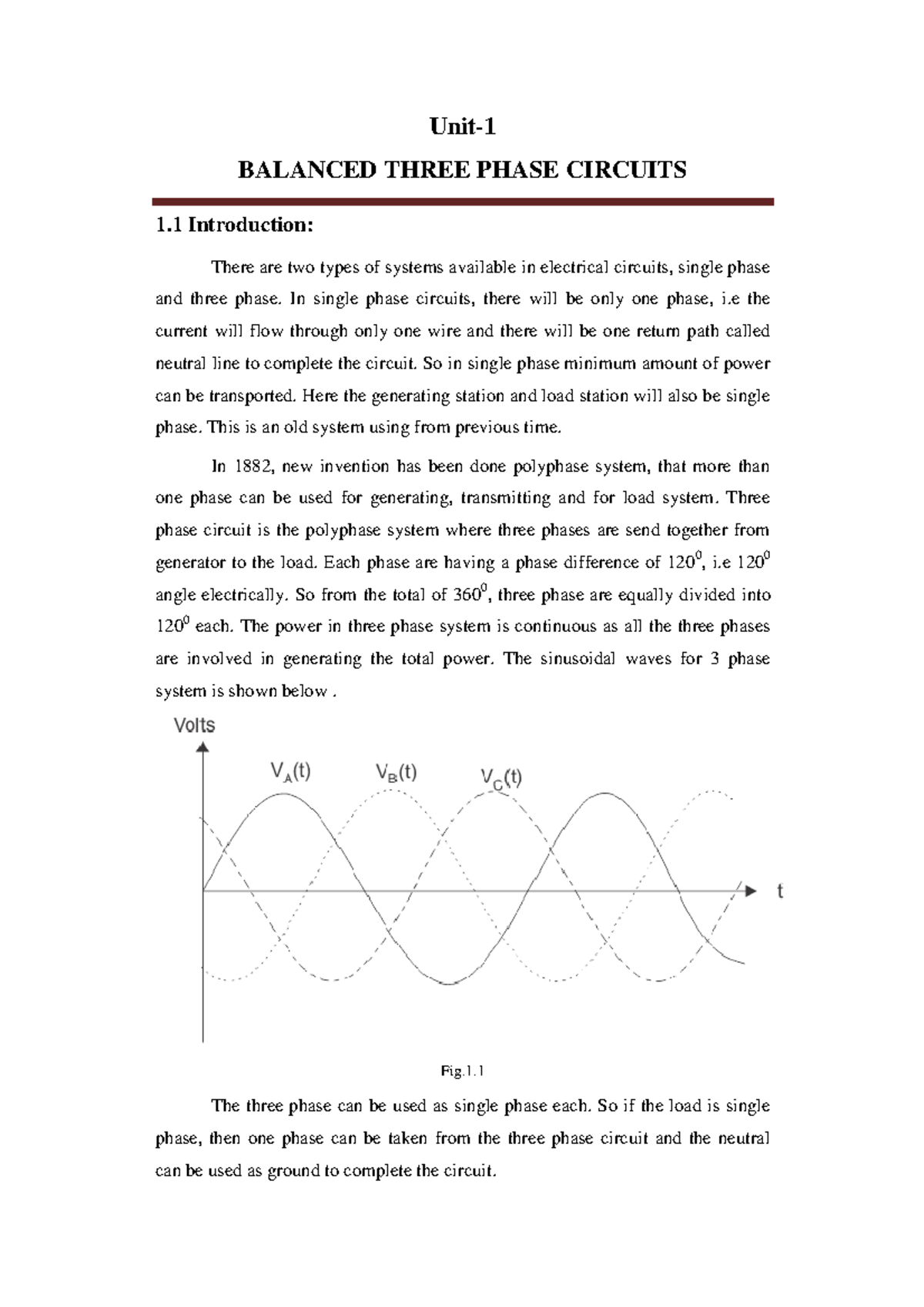 ECA-II Chapter 1 - Balanced Three Phase Circuits Lecture Notes - Studocu