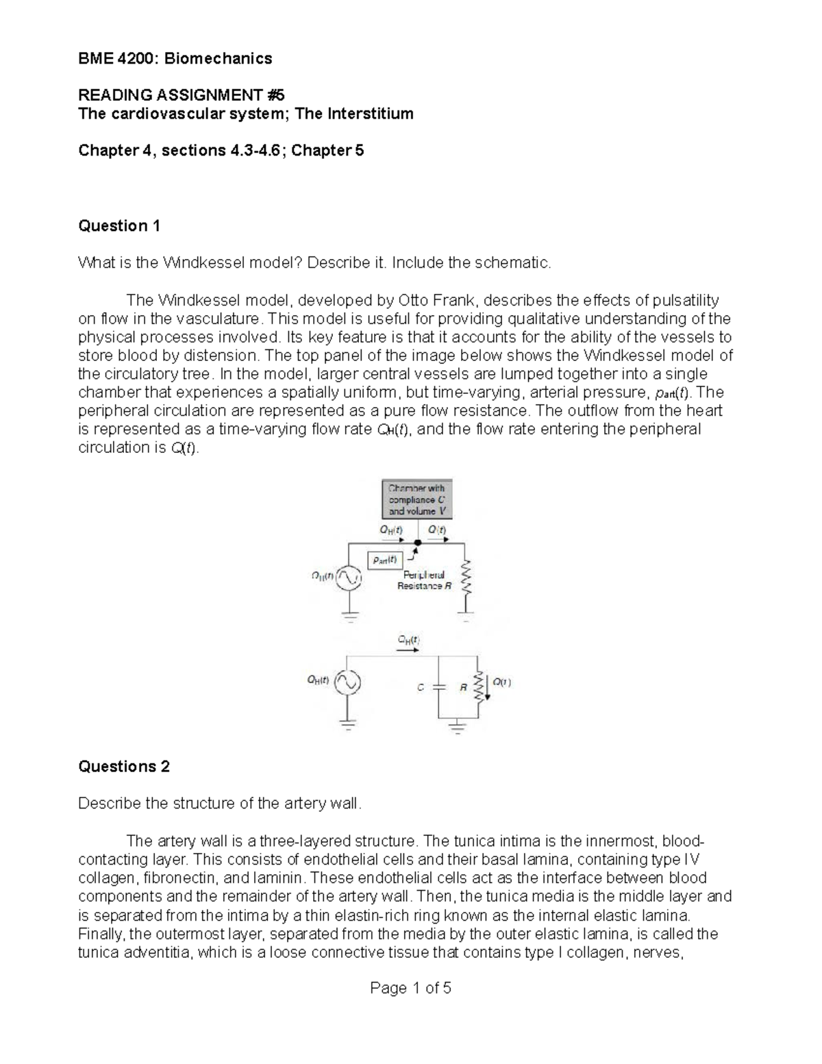 BME 4200 Reading 5: Key Concepts in Biomechanics & Hemodynamics - Studocu