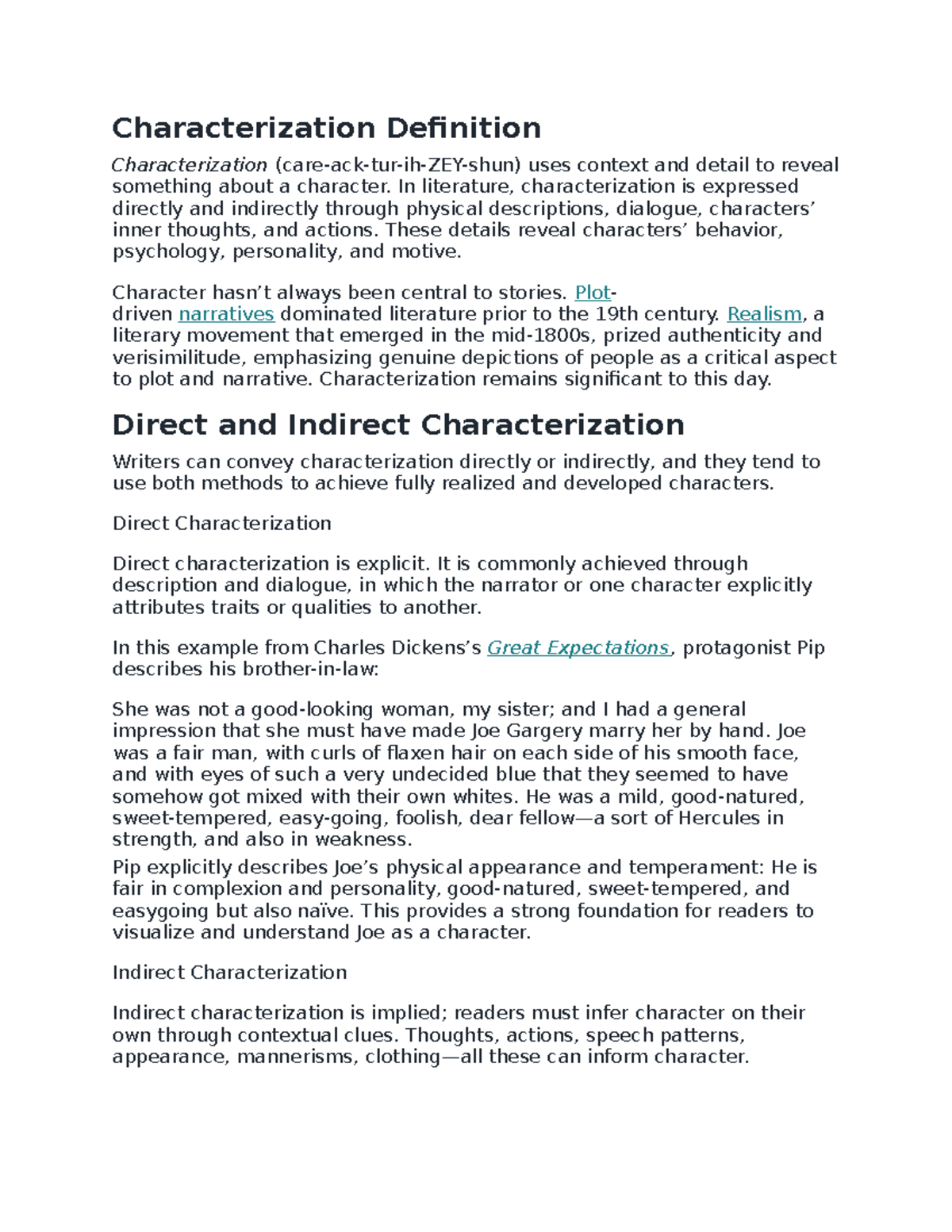 Characterization in Literature: Definition, Types & Examples - Studeersnel