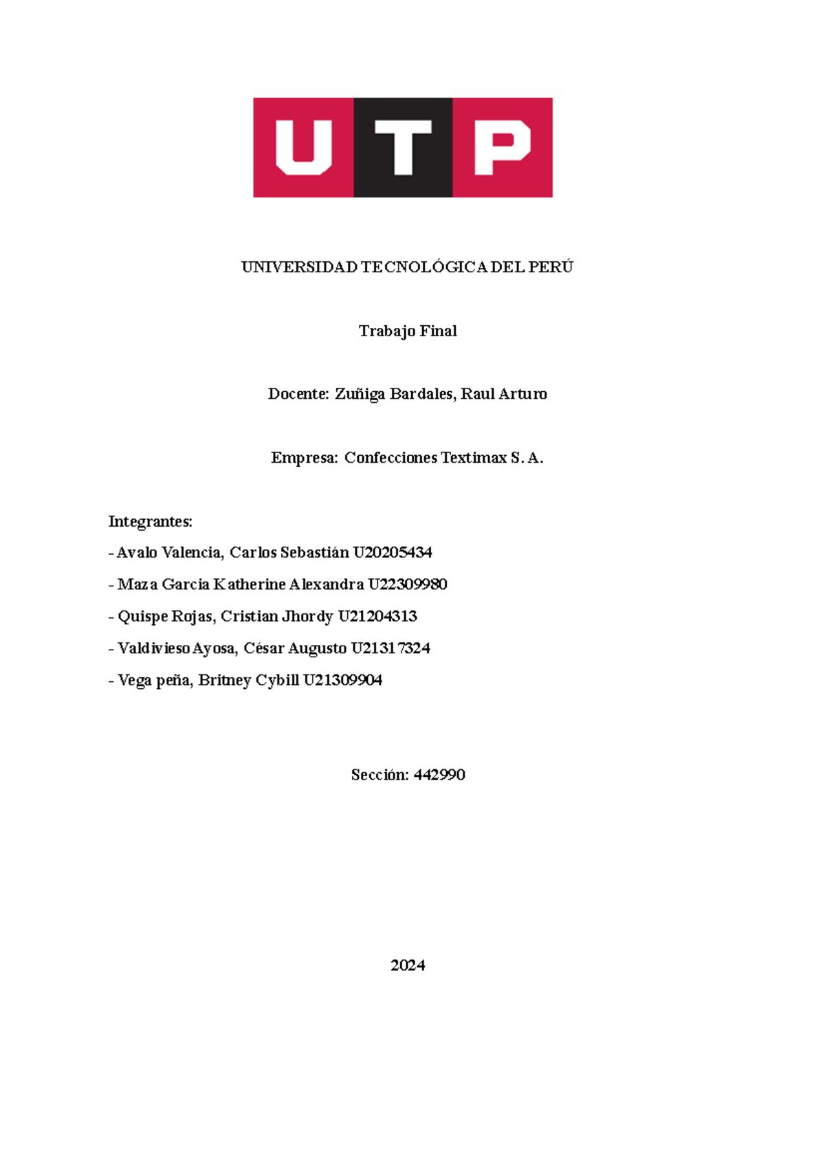 Trabajo Final IF - Gestión por Procesos en Confecciones Textimax - Studocu