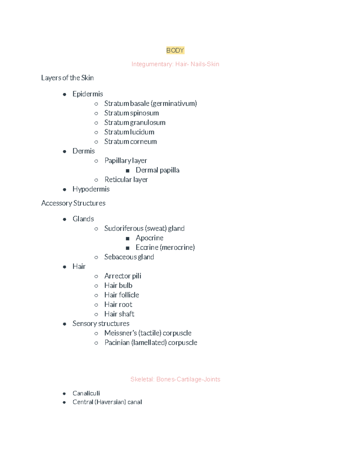 Anatomy Final Exam Study Guide: Comprehensive Overview of Body Systems ...