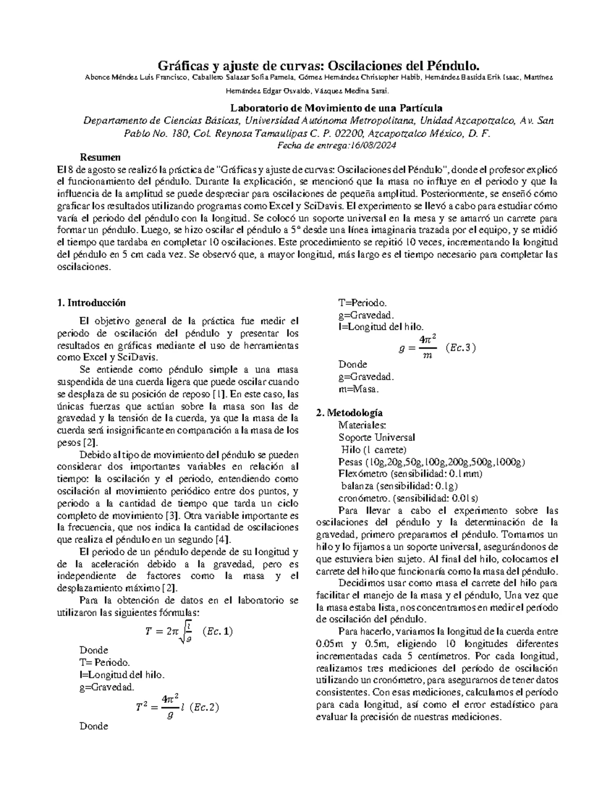 Práctica 2 lab movimiento de una partícula - LABORATORIO DE MOVIMIENTO ...