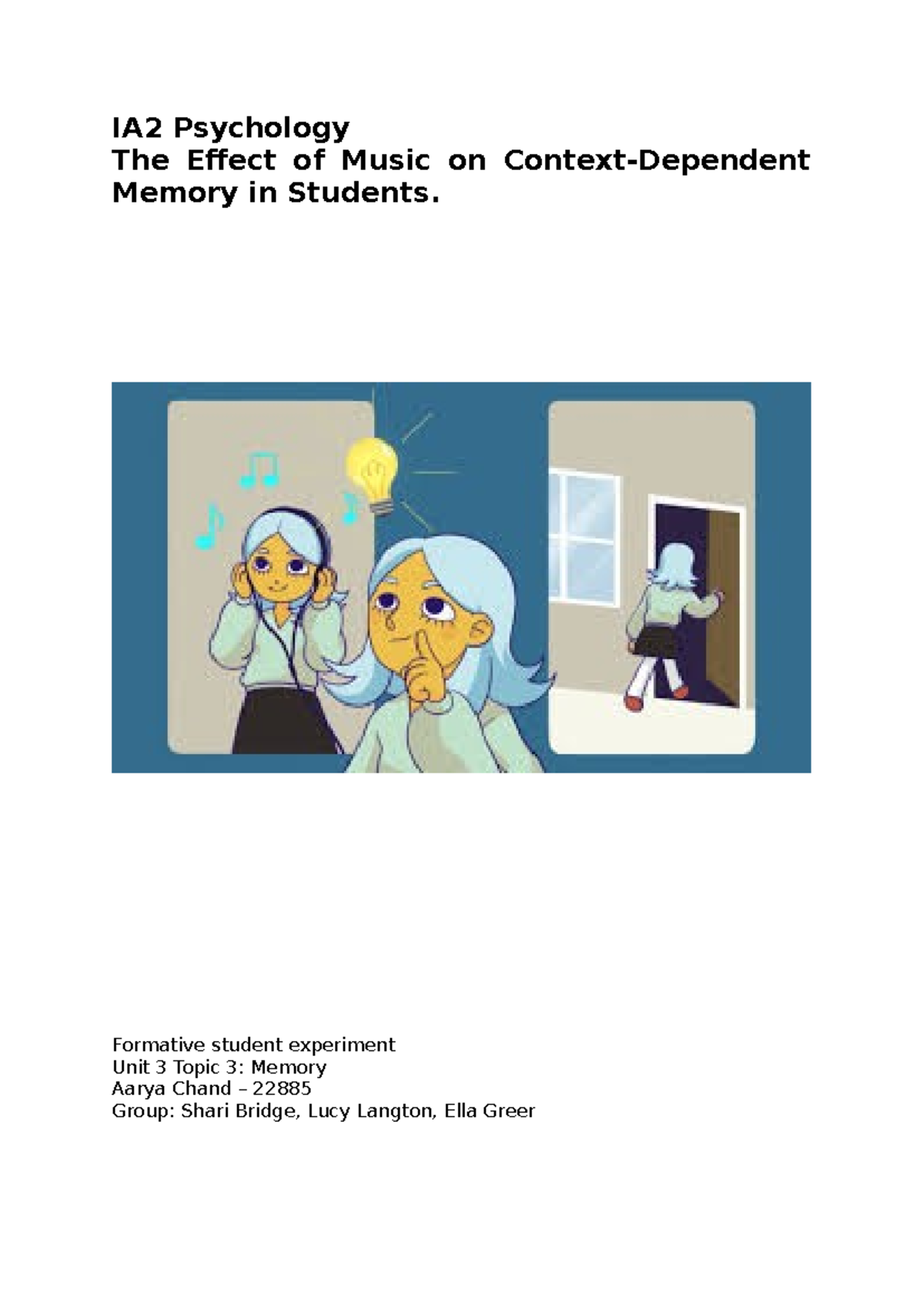 IA2 Psychology: The Impact of Music on Memory Recognition in Students ...