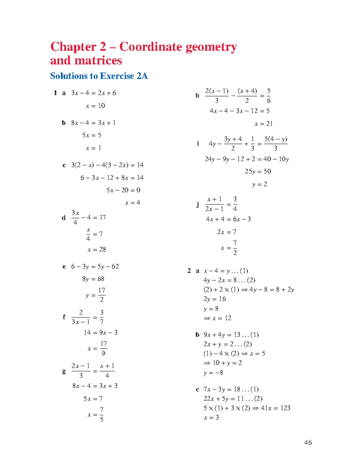 Chapter 2 - lecture notes - Chapter 2 – Coordinate geometry and ...