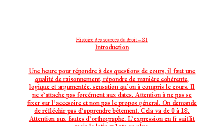 Cm Histoire des Sources du Droit S1 : Introduction et Coutume - Studocu
