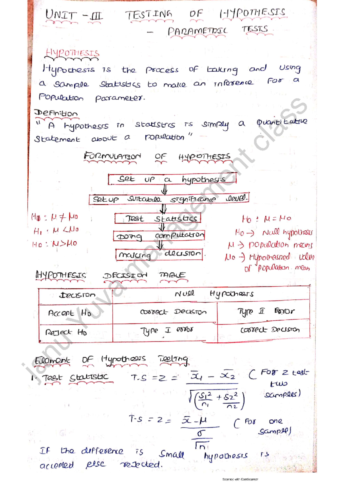 Stat Unit 3 - key notes for unit 3 - Statistics for Management - Studocu