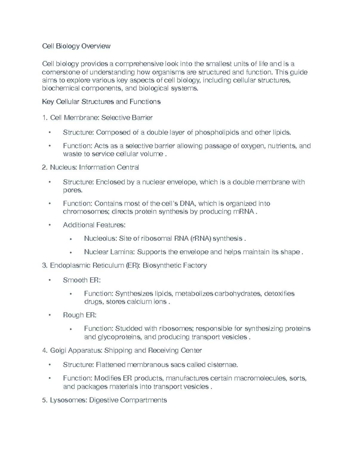 Sbio 7-9 - Lecture Notes on Cellular Respiration & Fermentation - Studocu