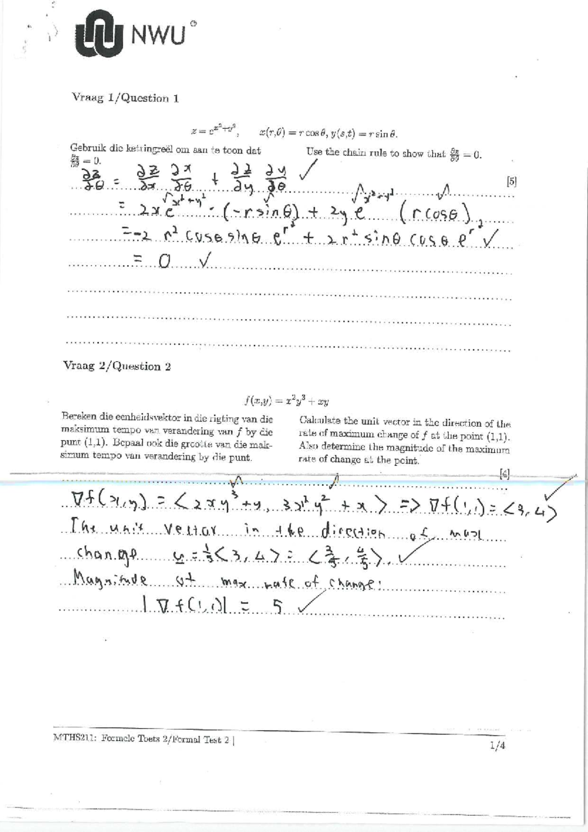 MTHS5211: Formal Test 2 - Practice Paper - Studocu
