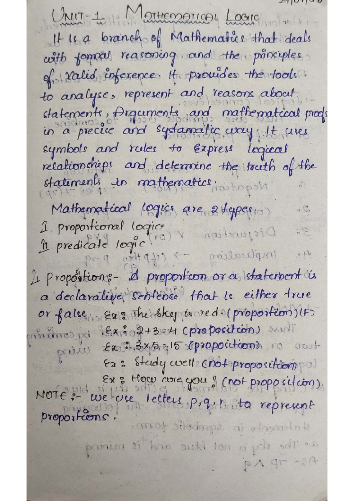 Discrete Math Unit 1 - Notes for DM JNTUH R22 - Studocu