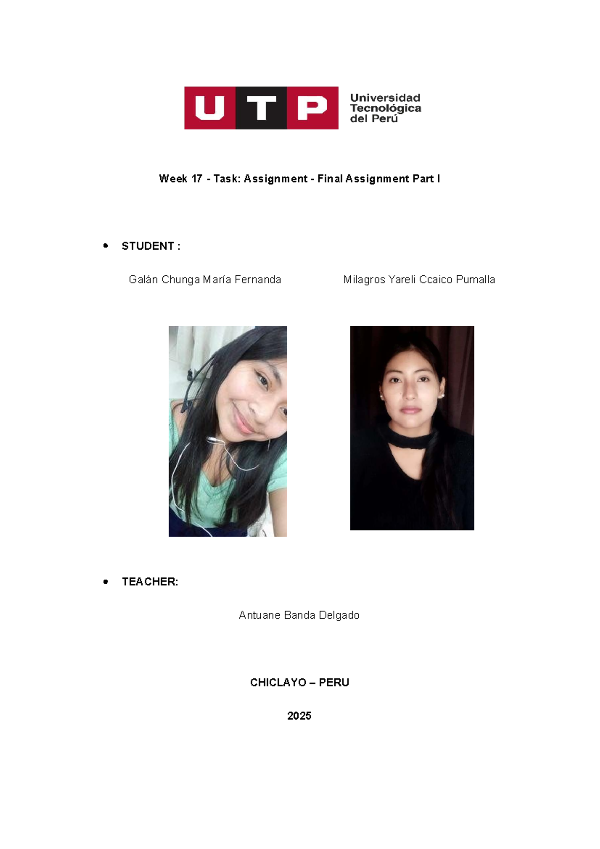 Week 17 - Final Assignment Part I - Task Overview - Studocu