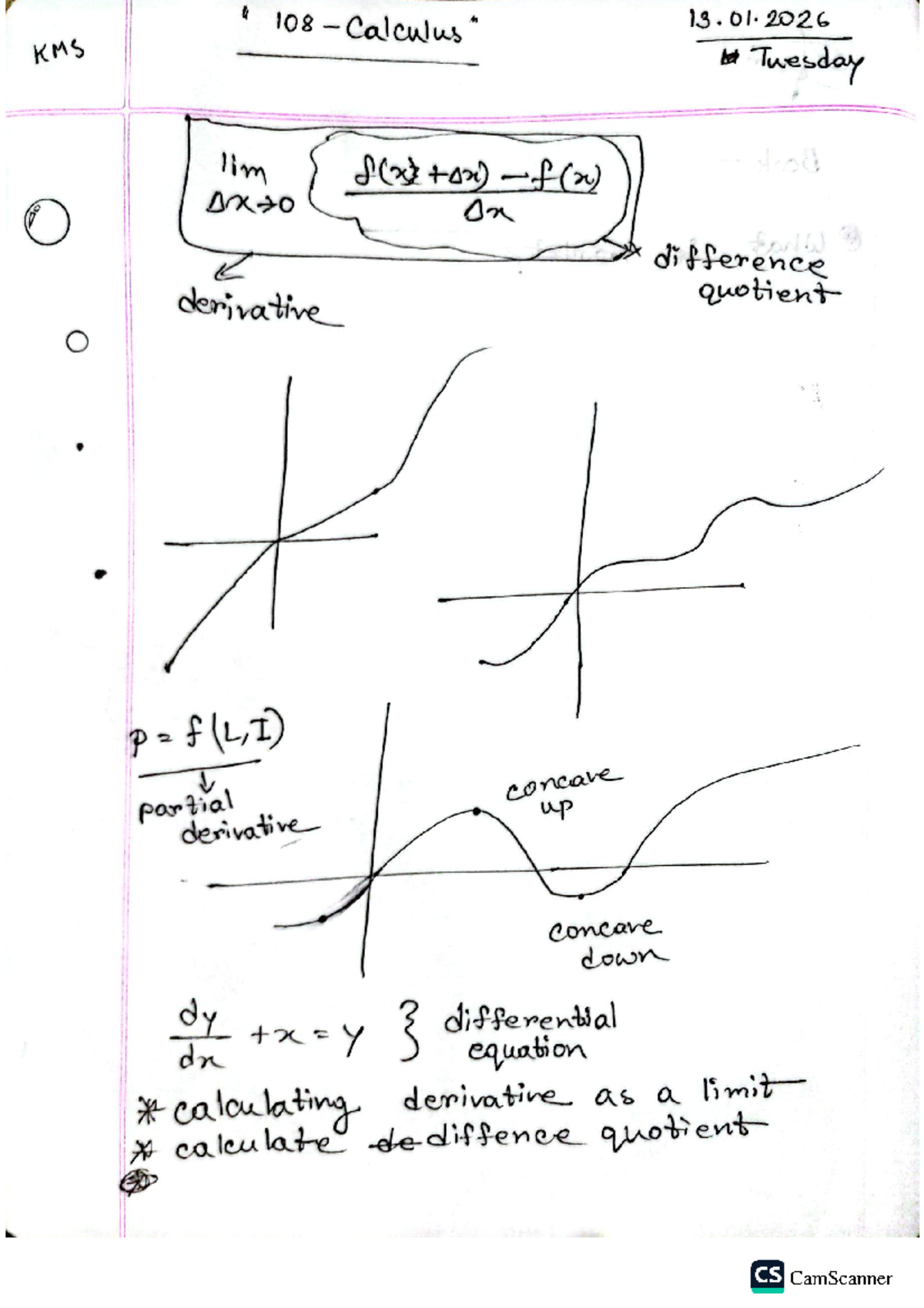 Calculus Notes 1 for H KNS 108: Differentiation Concepts - Studocu