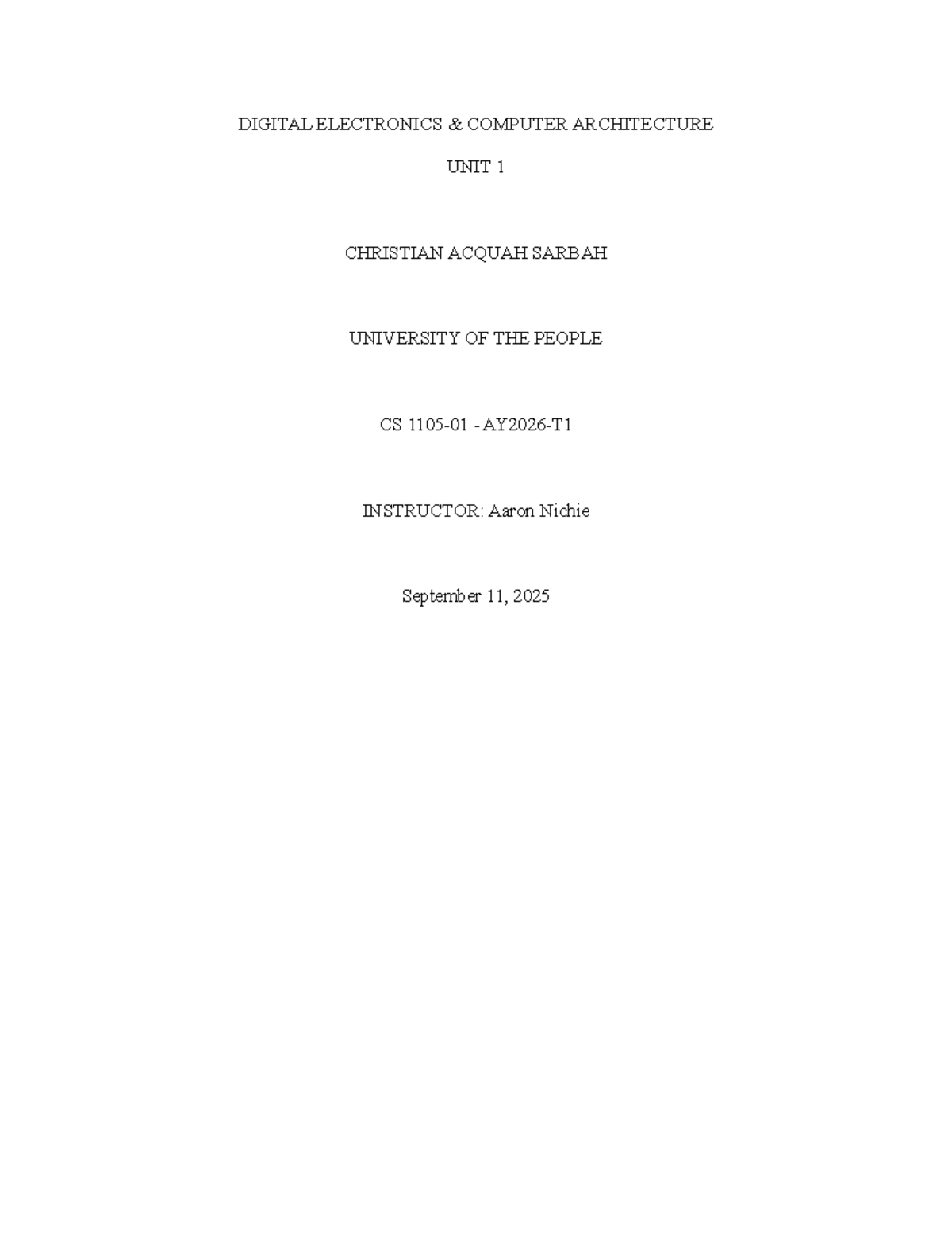 Digital Electronics & Computer Architecture Unit 1: Lamp Control ...