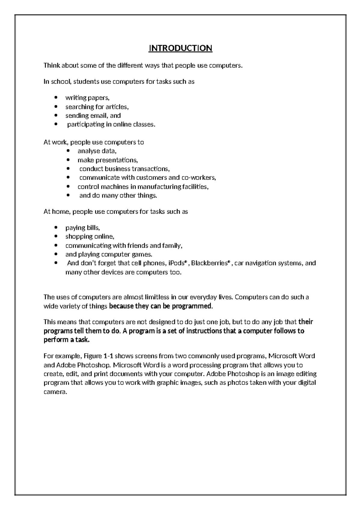 C Programming Complete Notes - Copy - INTRODUCTION Think about some of ...