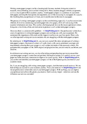 Example of an outline for a term paper - Writing a term paper can be a ...