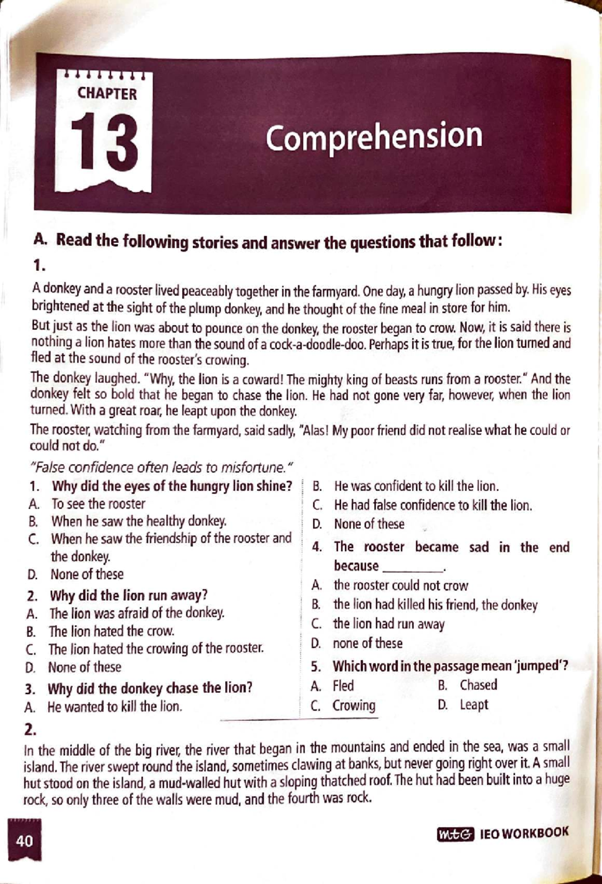 Comprehension - English Chapterwise Class Notes for Exam Prep - Studocu
