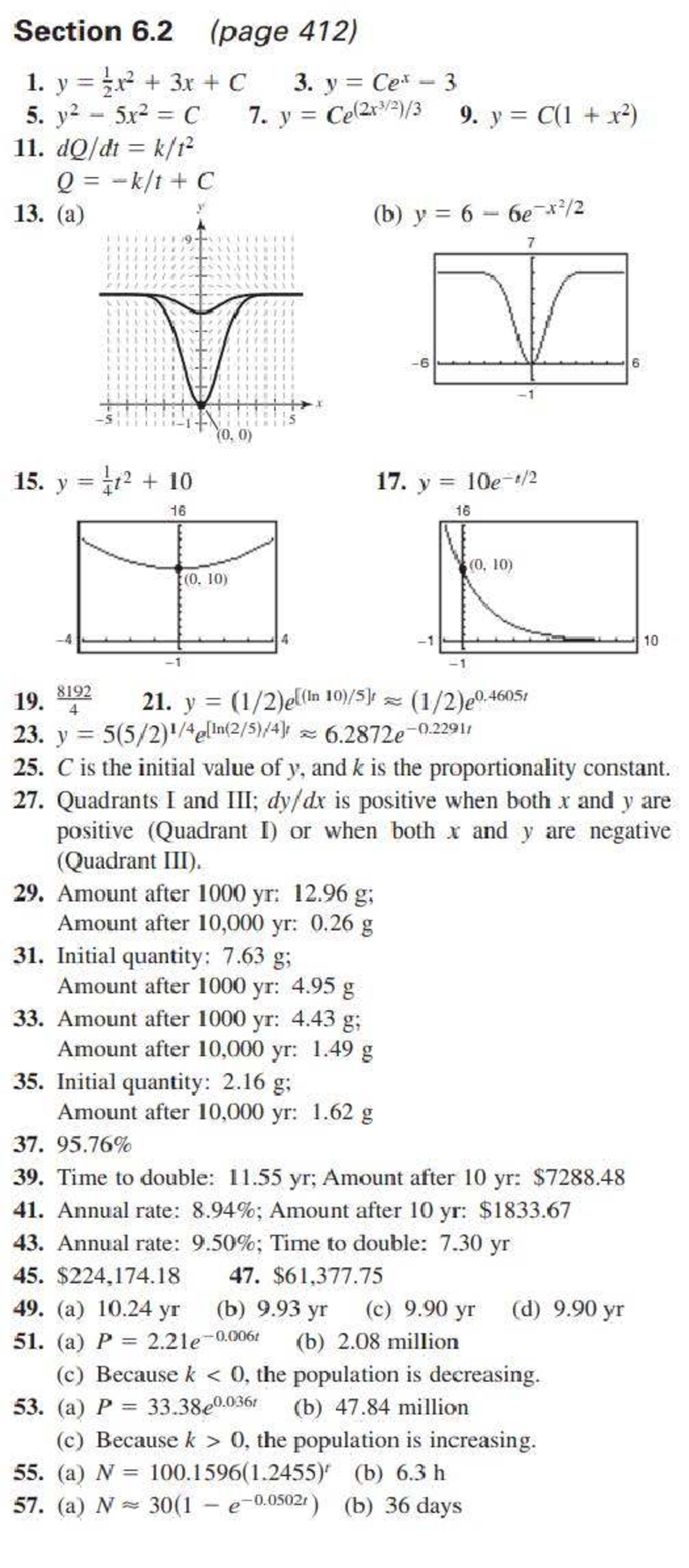 Math 101: Section 6.2 Notes on Exponential Growth and Decay - Studocu