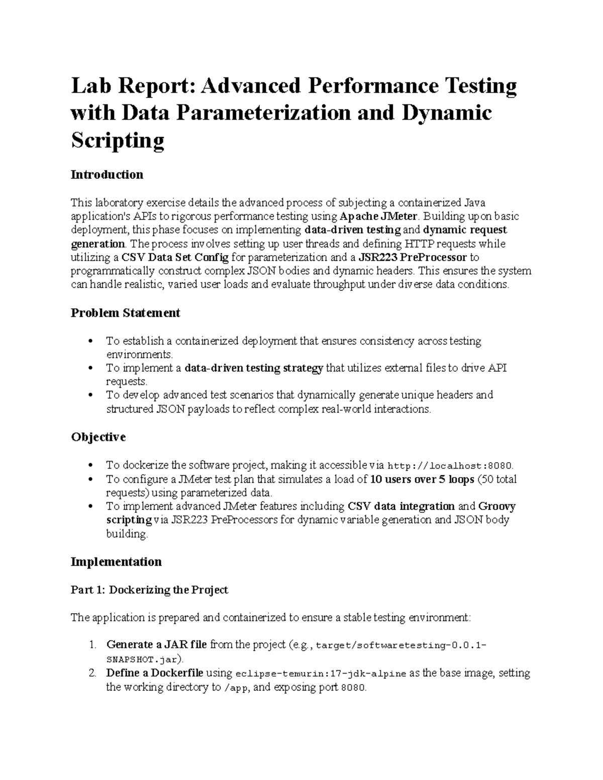 Lab Report: Advanced Performance Testing with JMeter (CS101) - Studocu