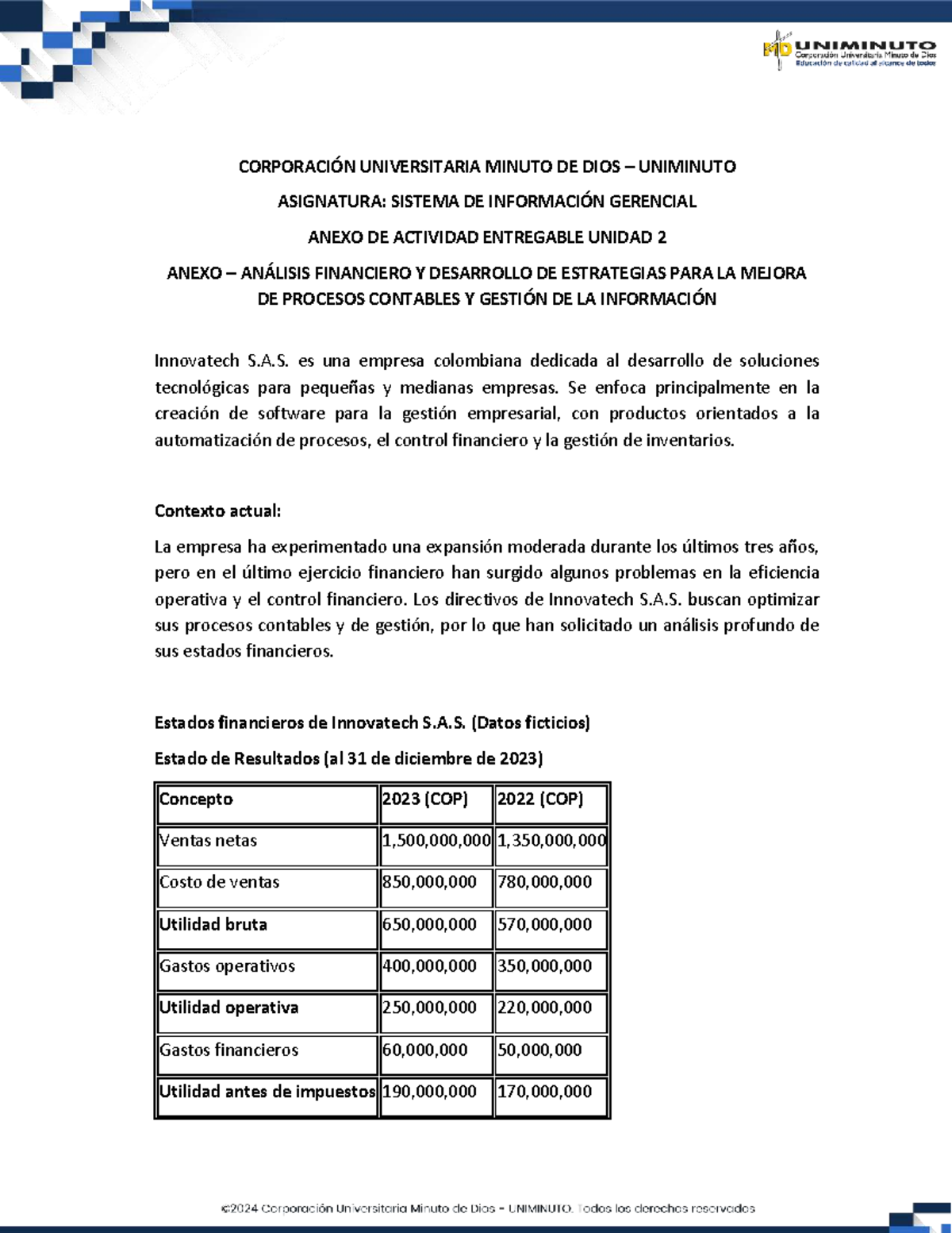 Anexo Unidad 2: Análisis Financiero y Estrategias de Mejora - Studocu
