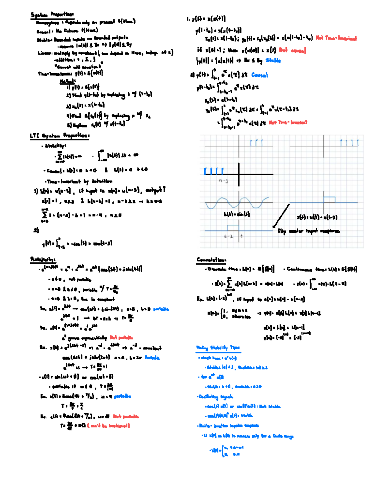 Midterm Cheat Sheet - System Properties & Stability Analysis - Studocu