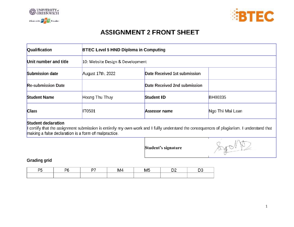 WDD - Assignment 2 - Hoang Thu Thuy - Introduction to C programming ...