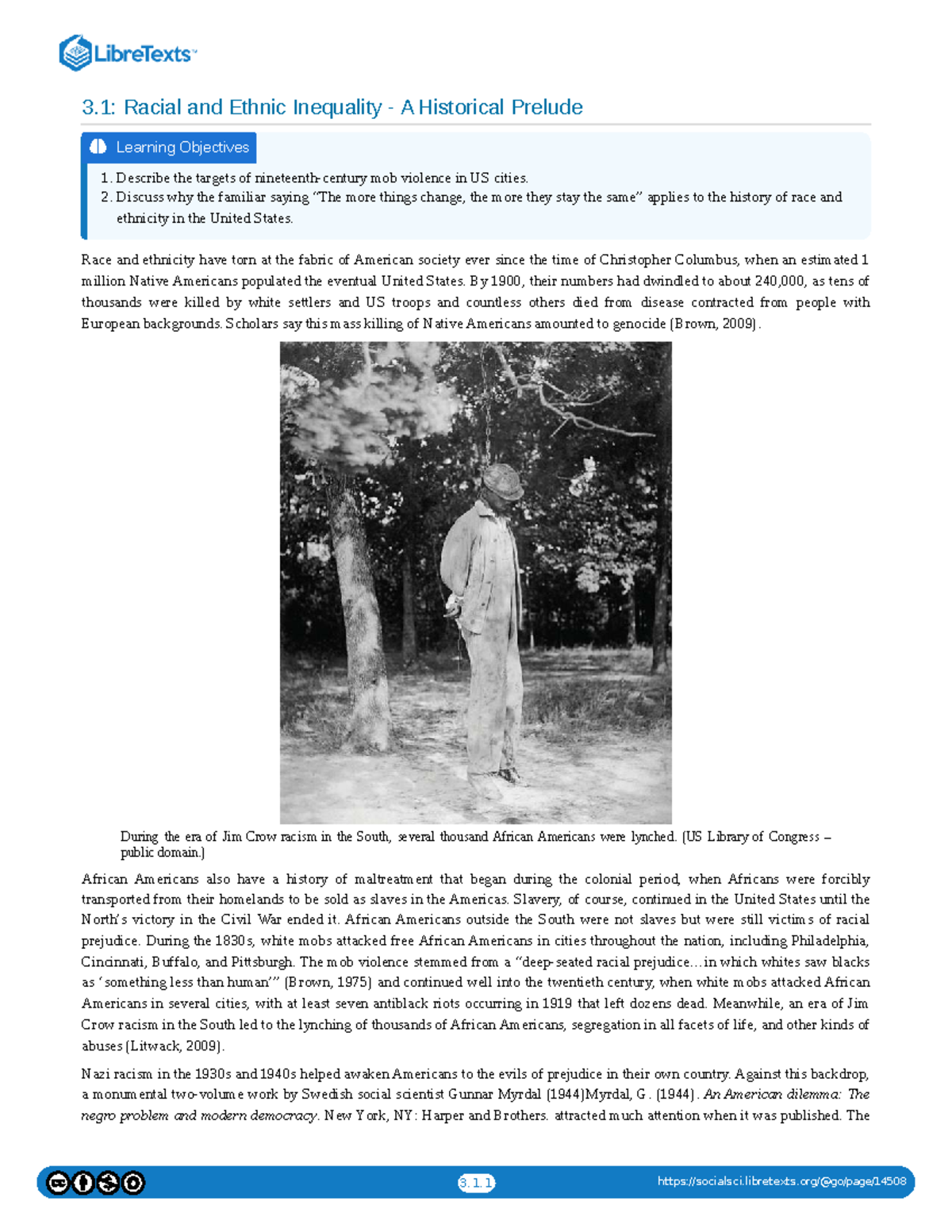 3.1: Racial and Ethnic Inequality in the U.S. - A Historical Prelude ...