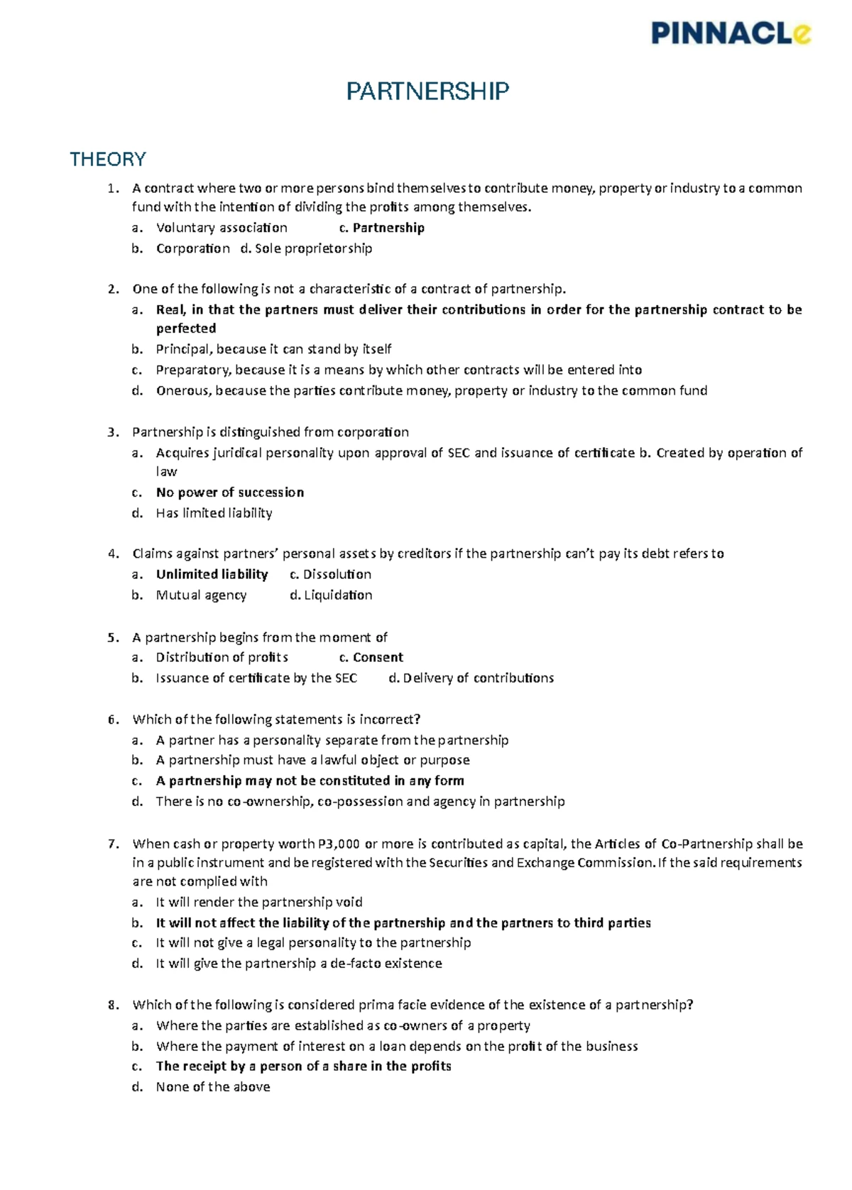 Answer Key for Intro to Financial Markets Exercises - Studocu