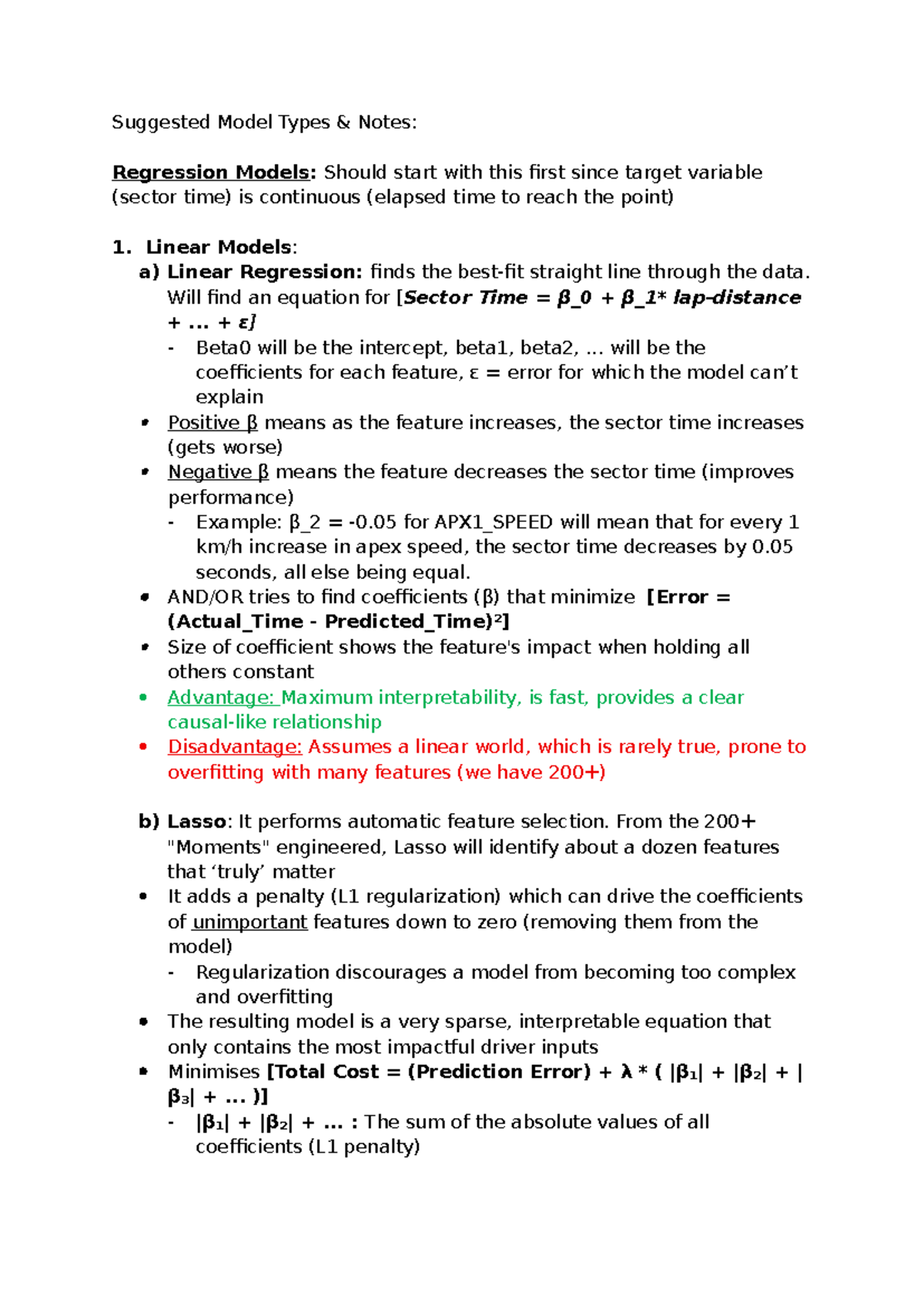 Suggested Model Types Research Notes: Regression Models Overview - Studocu