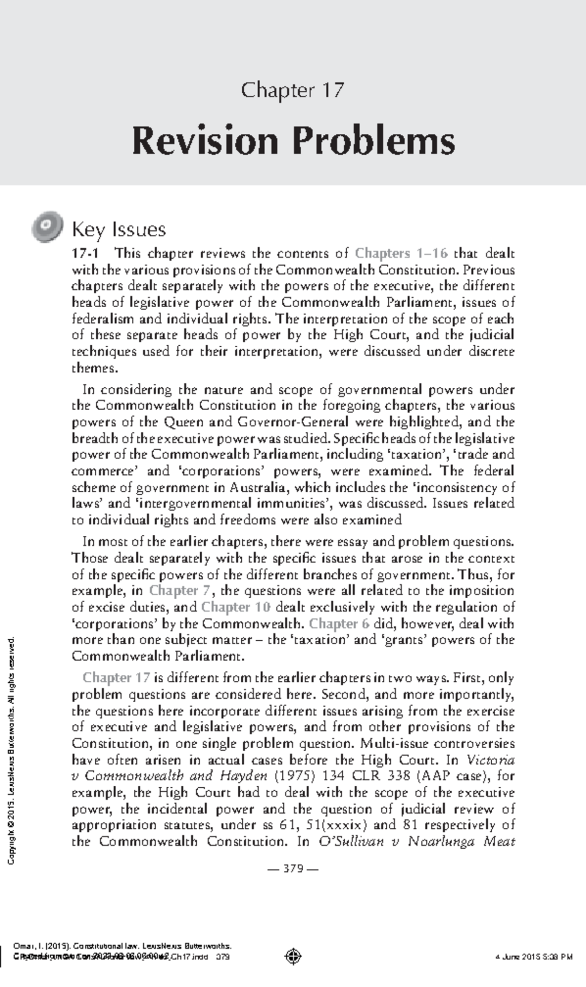 Constitutional Law - LNQA (Chapter 17 Problem Questions Revision) - Studocu
