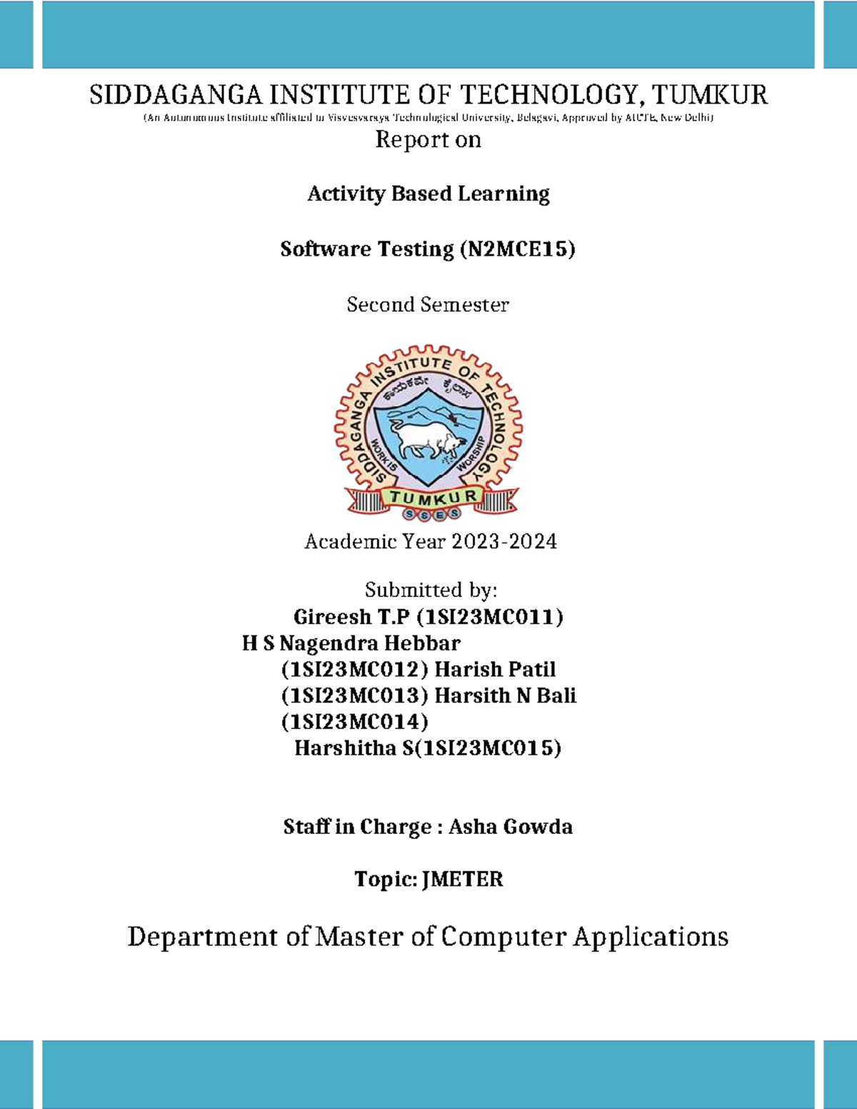 JMeter Activity Based Learning Report (N2MCE15) - 2nd Sem 2023 - Studocu