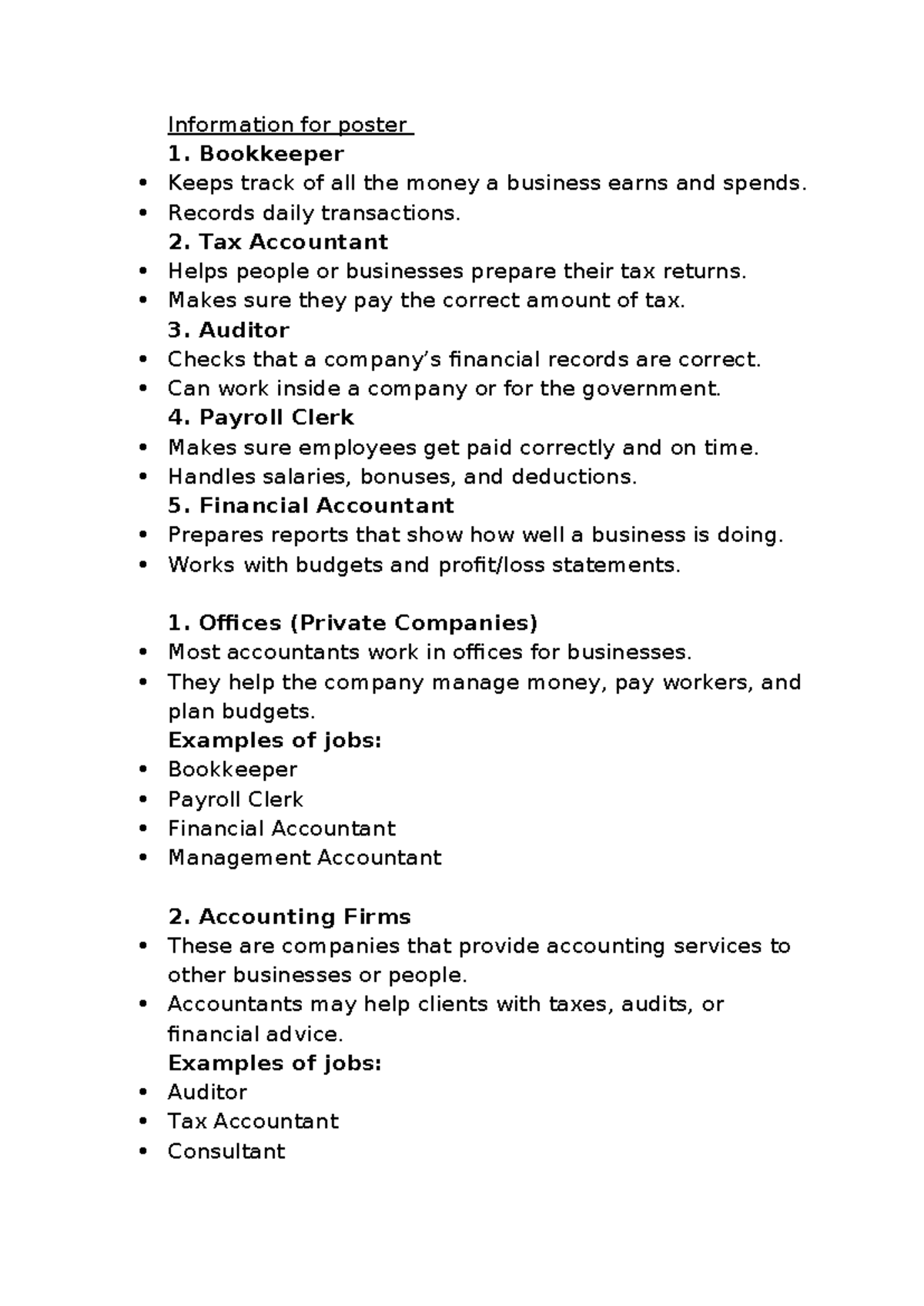 Accounting Roles and Responsibilities: Term 3 Research Project - Studocu
