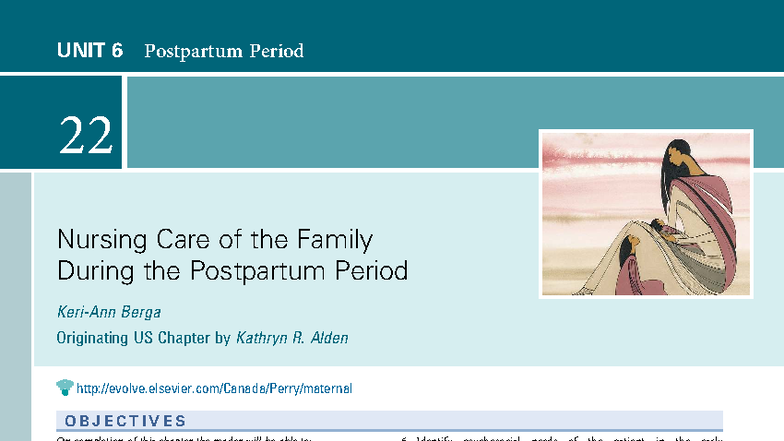 Nursing Care of the Family During the Postpartum Period (NURS 1592 ...