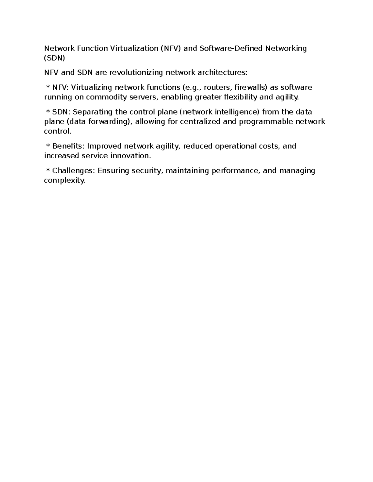 Network Function Virtualization (NFV) and Software-Defined Networking ...