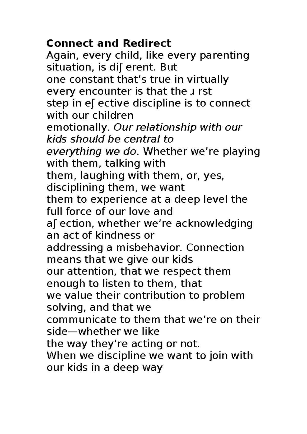 Connect and Redirect: Effective Discipline Strategies for Parents - Studocu