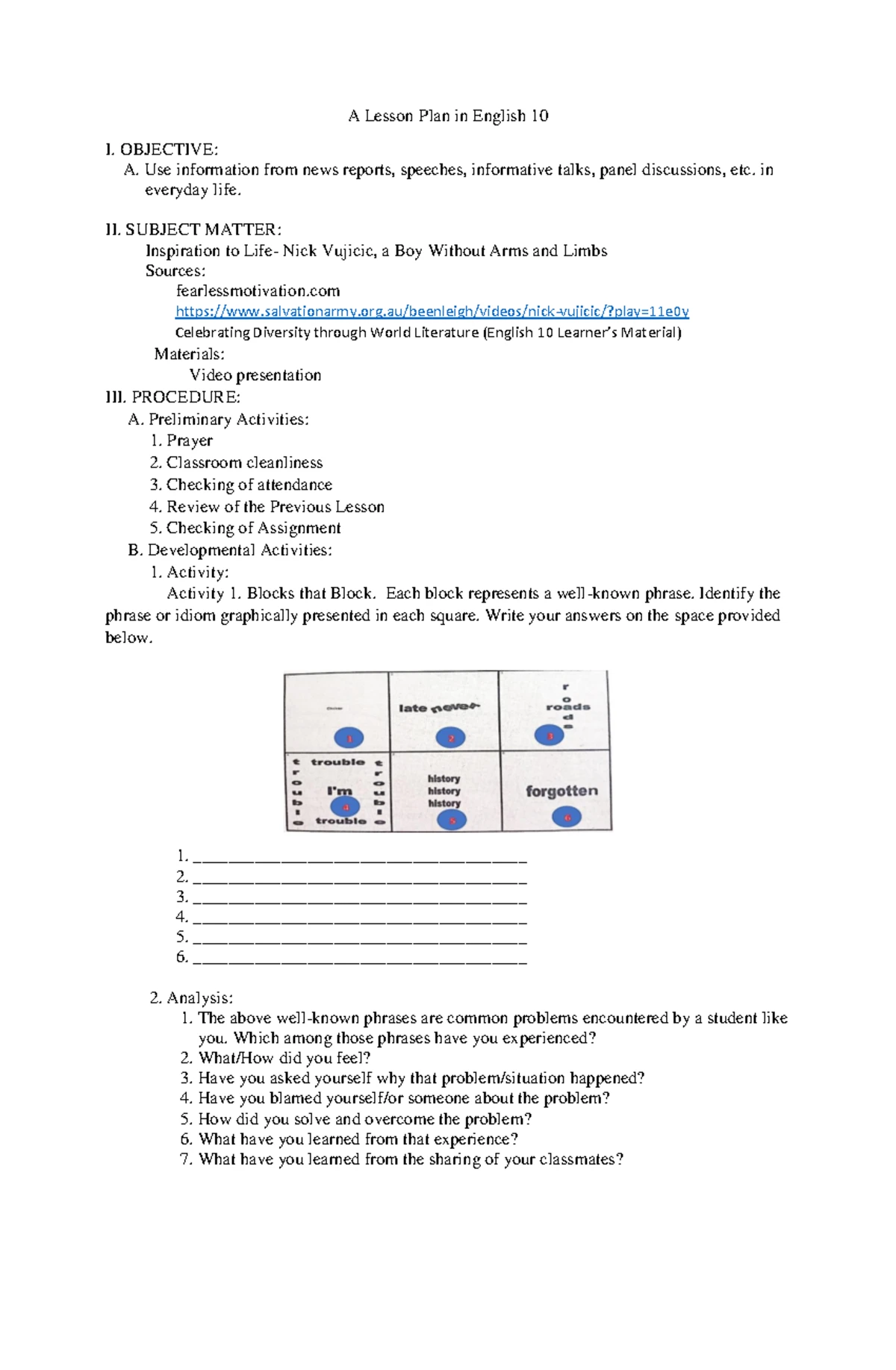 LP-PISA-2025: Lesson Plan on Identifying Text Evidence - Studocu
