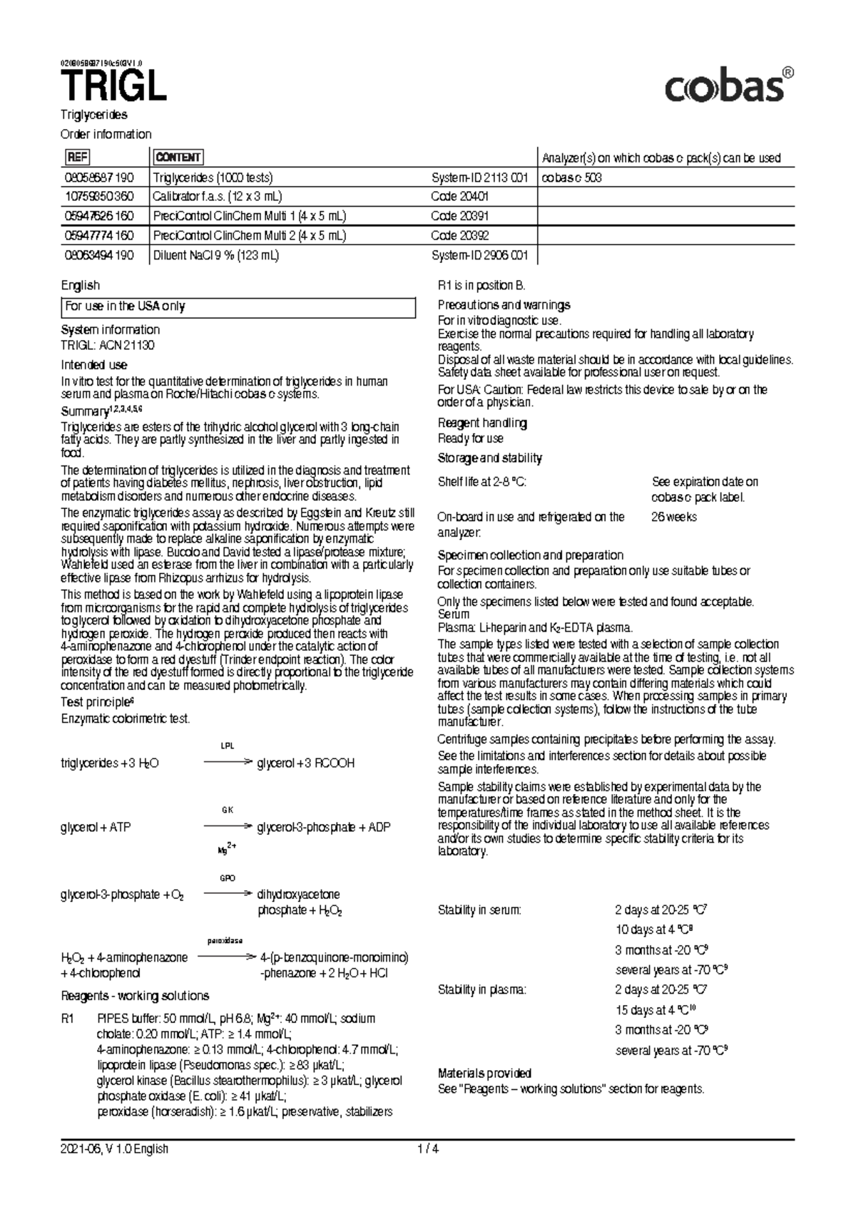 Triglycerides Test Protocol & Order Info for TRIGL 0208 C503 - Studocu
