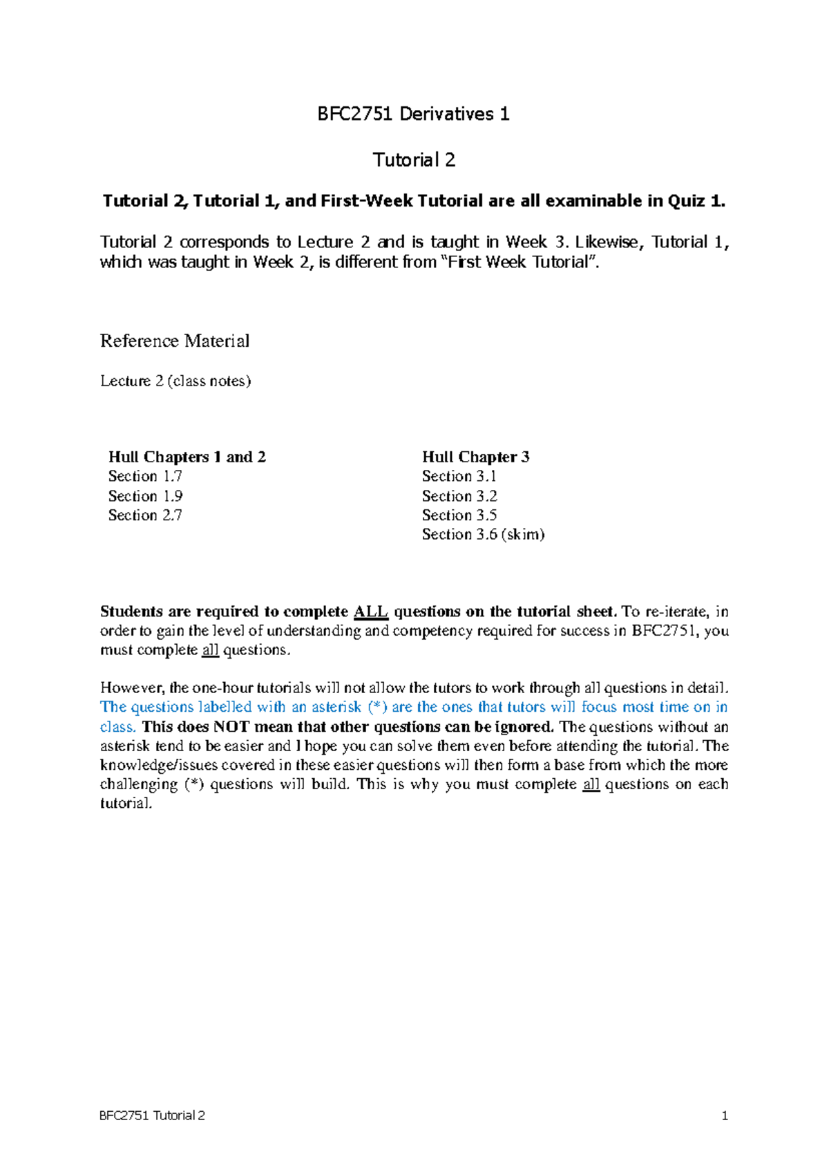 Questions 2 - A resource for them - BFC2 751 Derivatives 1 Tutorial 2 ...
