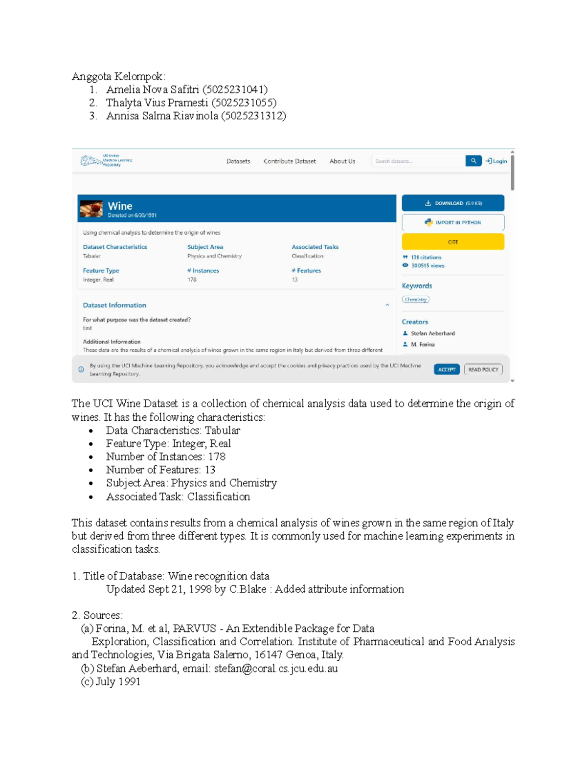 Tugas 1A PMG: Analysis of the UCI wine dataset for classification tasks ...