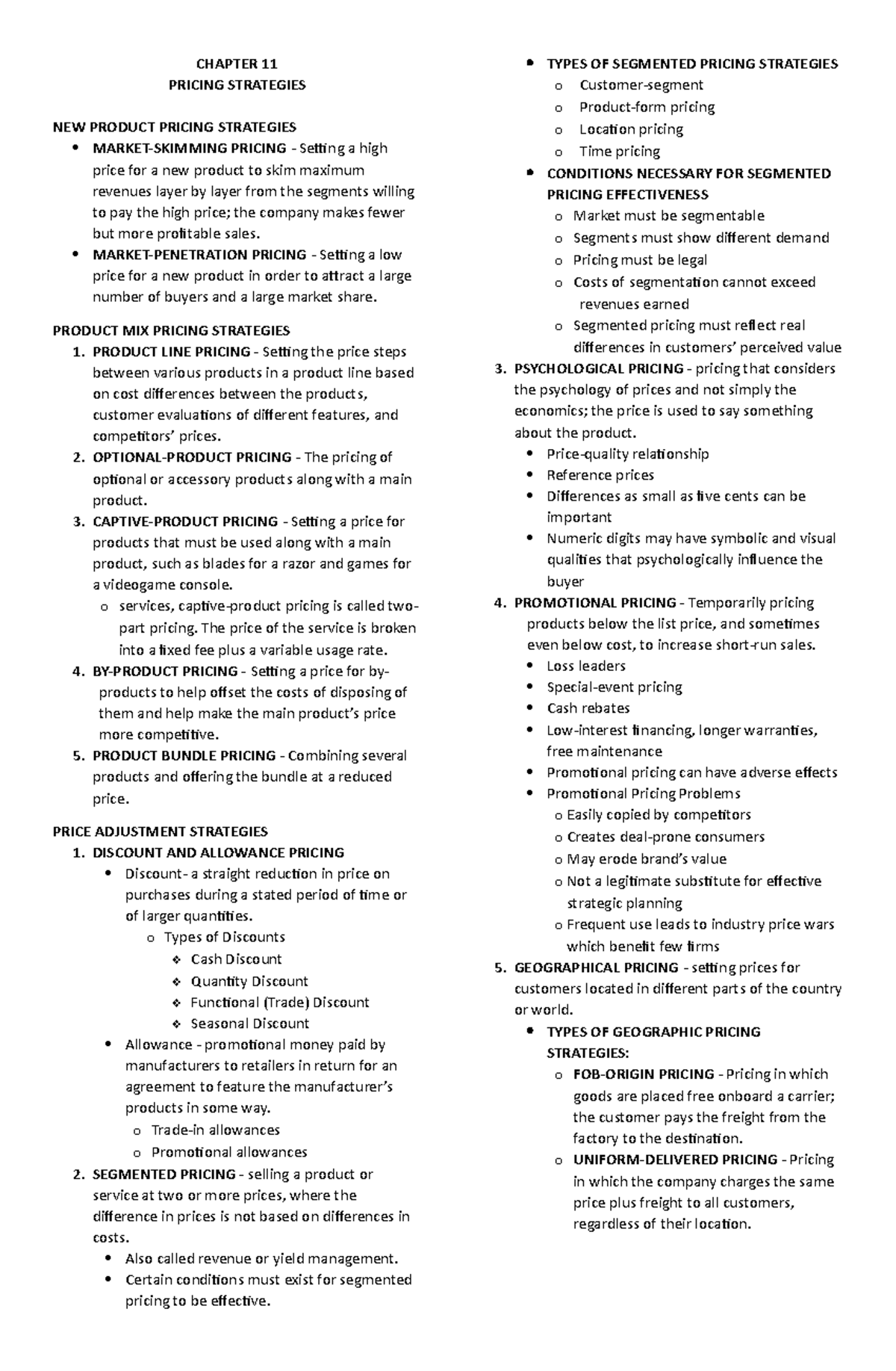 Chapter 11-13 - Key Principles of Marketing Strategies and Channels ...