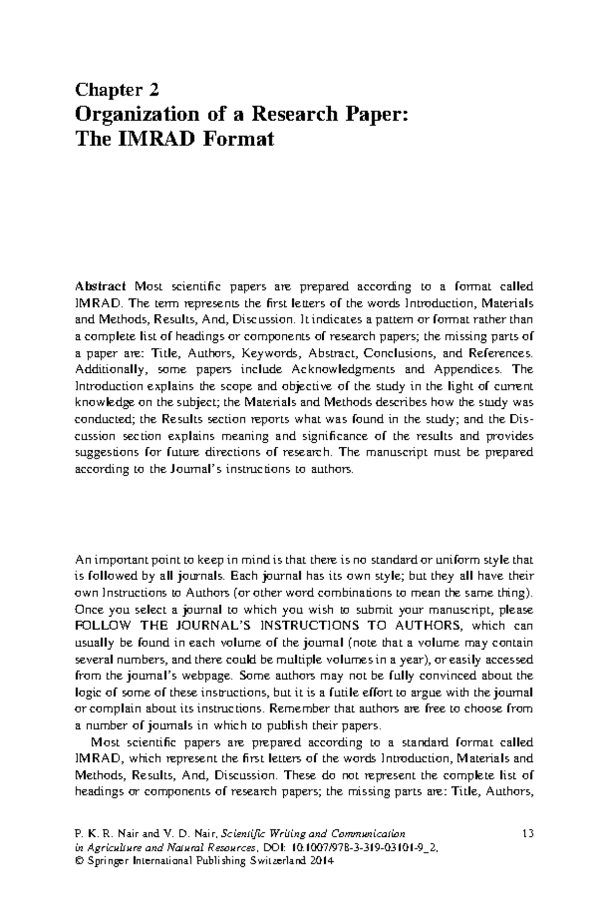 Imrad format - Chapter 2 Organization of a Research Paper: The IMRAD ...