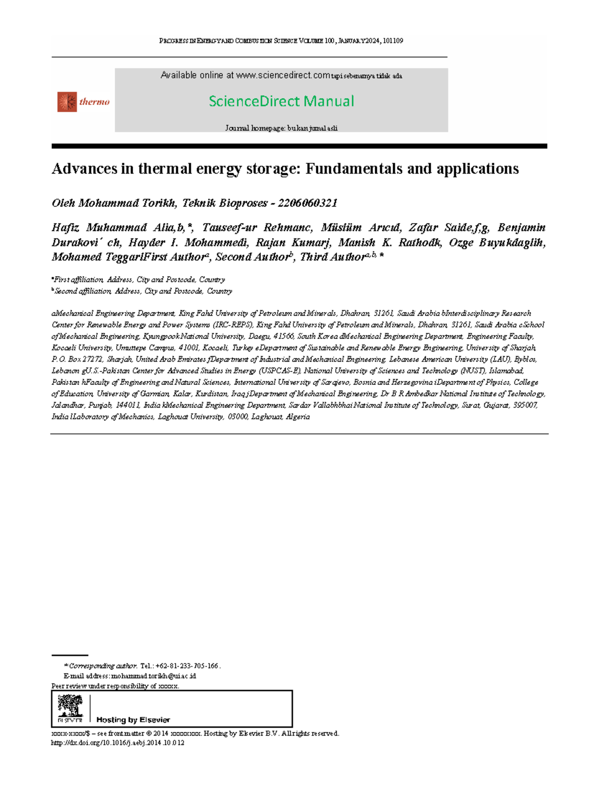 Advances in Thermal Energy Storage: Fundamentals & Applications (TE ...