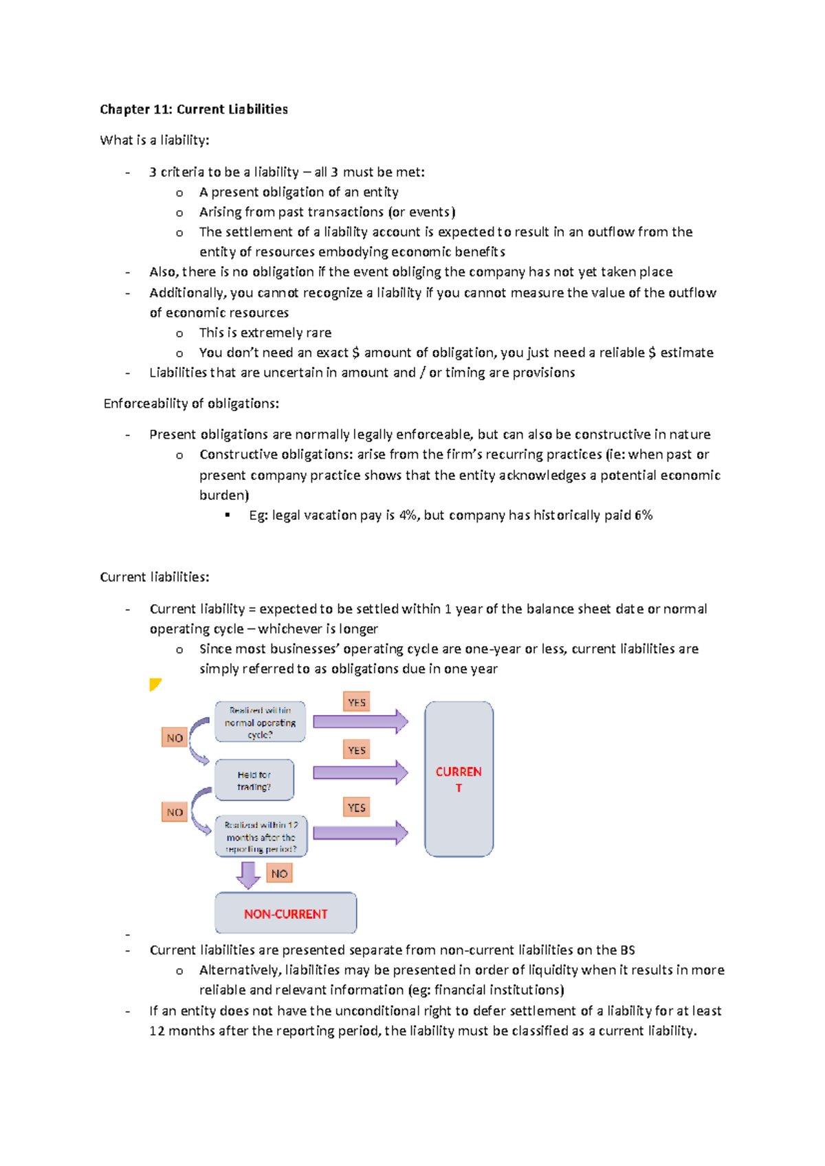 AFM 391 Chapter 11 Notes: Understanding Current Liabilities - Studocu