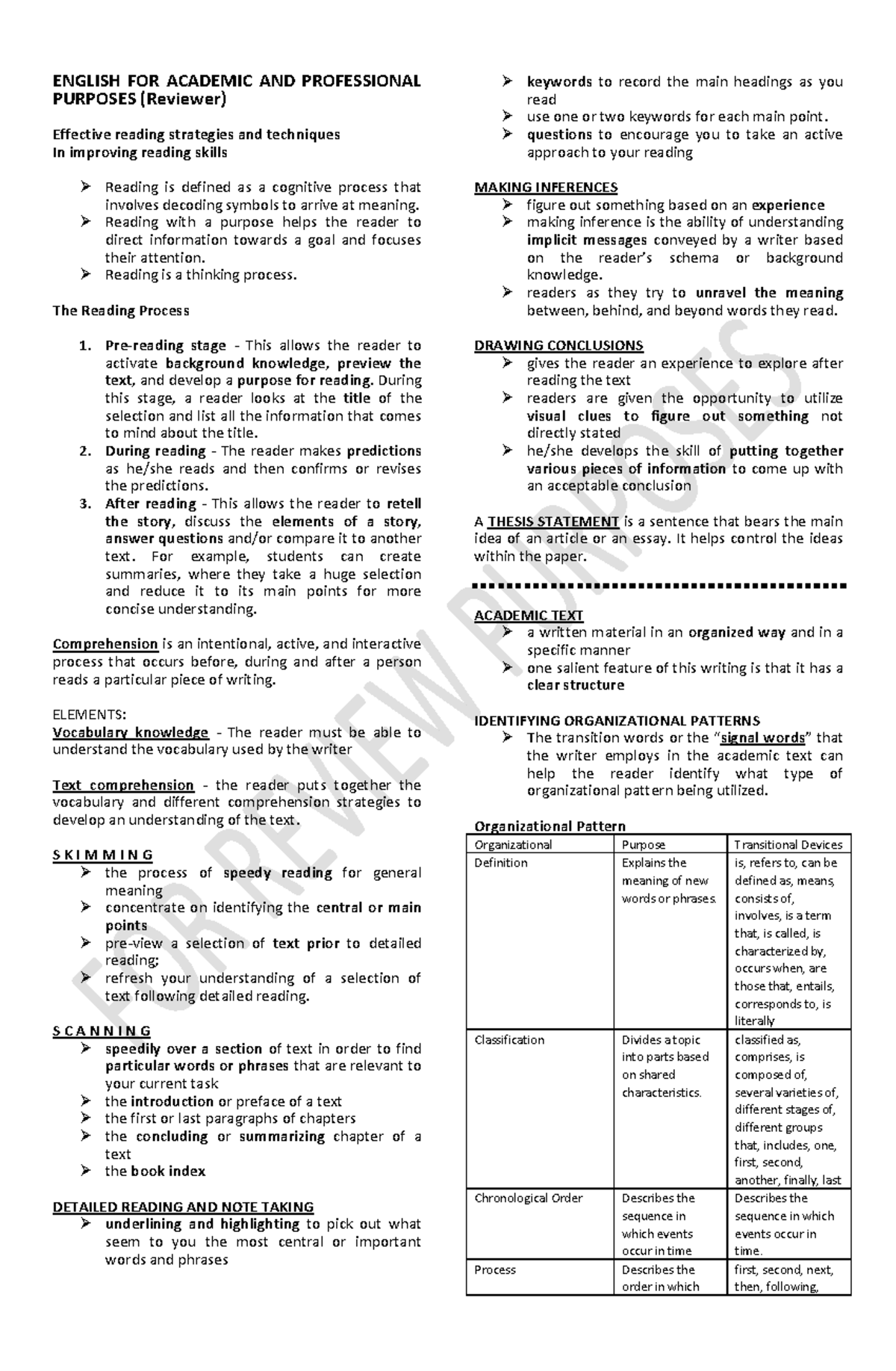 EAPP-Reviewer: Effective Reading Strategies for Academic Success - Studocu