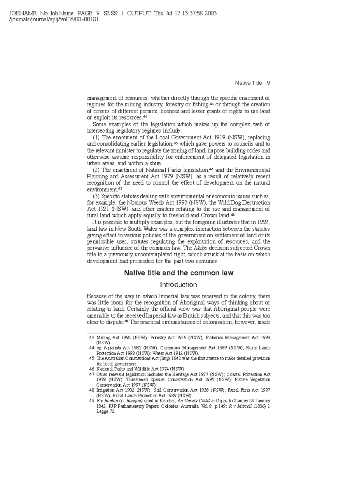 NSW Land Law & Native Title: A Complex Regulatory Overview - Studocu