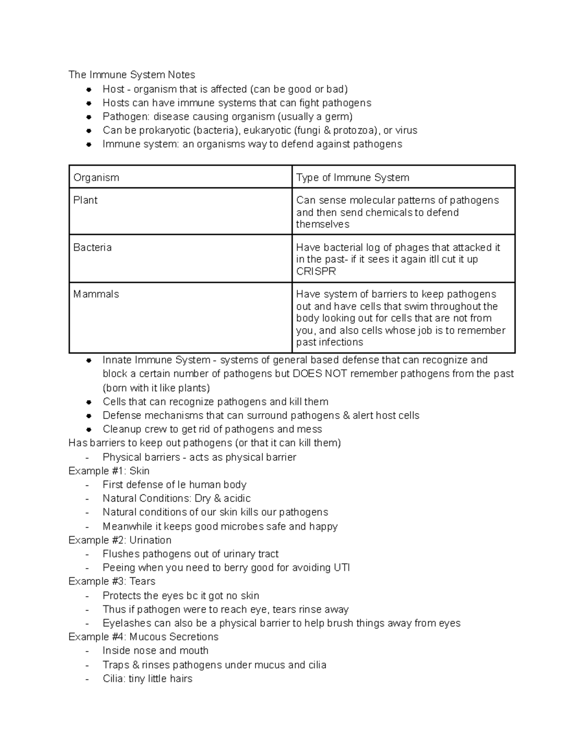 Immune System Lecture Notes - Studocu