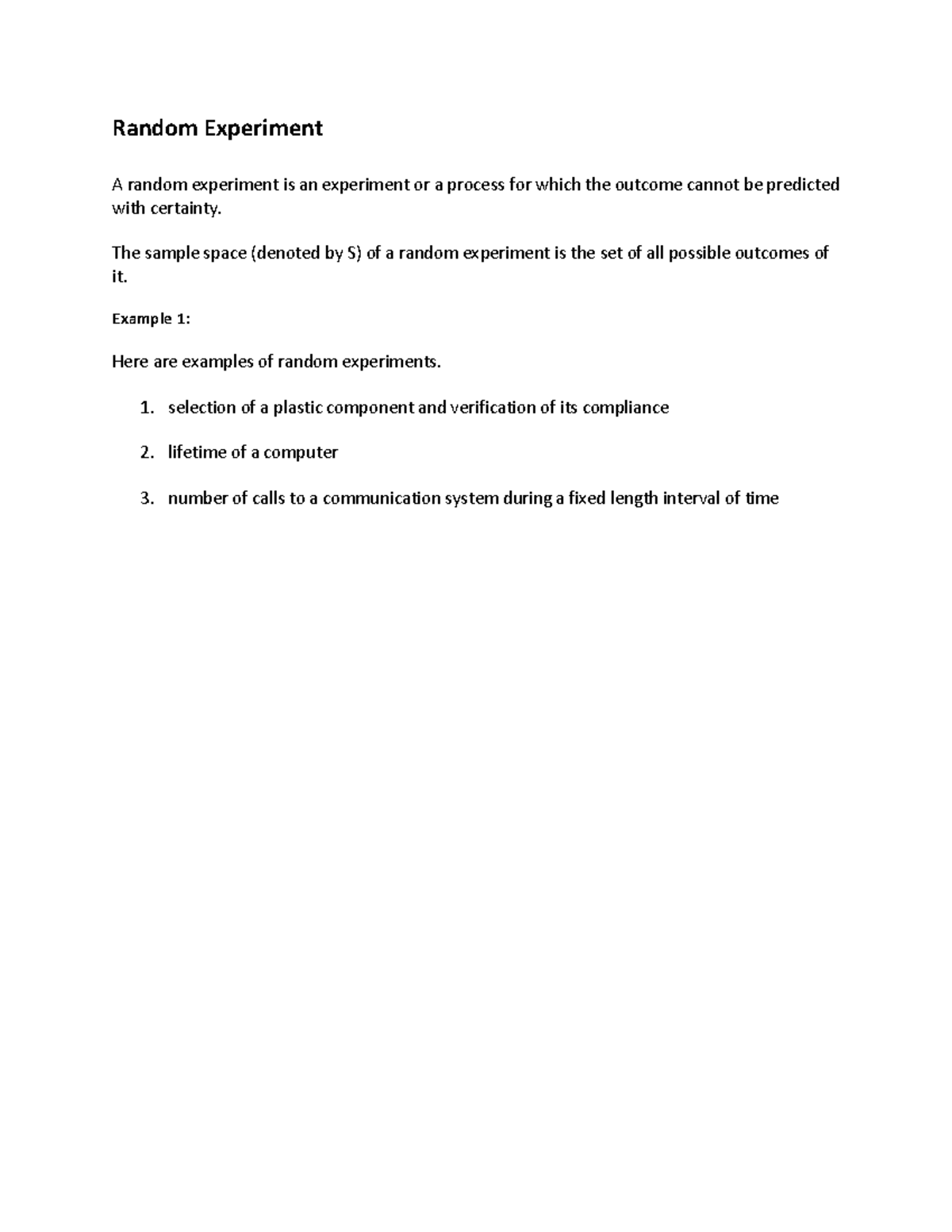 Lecture 1: Introduction to Random Experiments & Counting Principles ...