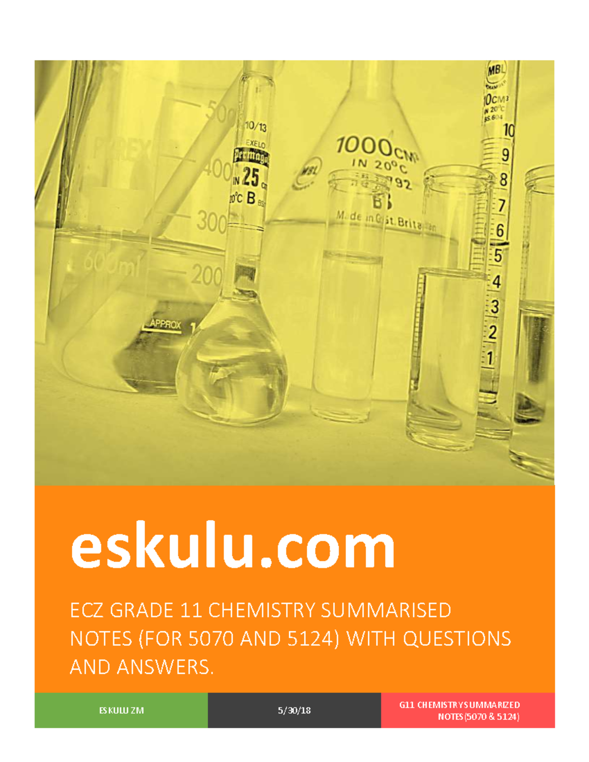 Grade 11 Chemistry Summarized Notes (5070 & 5124) with Q&A - Studocu