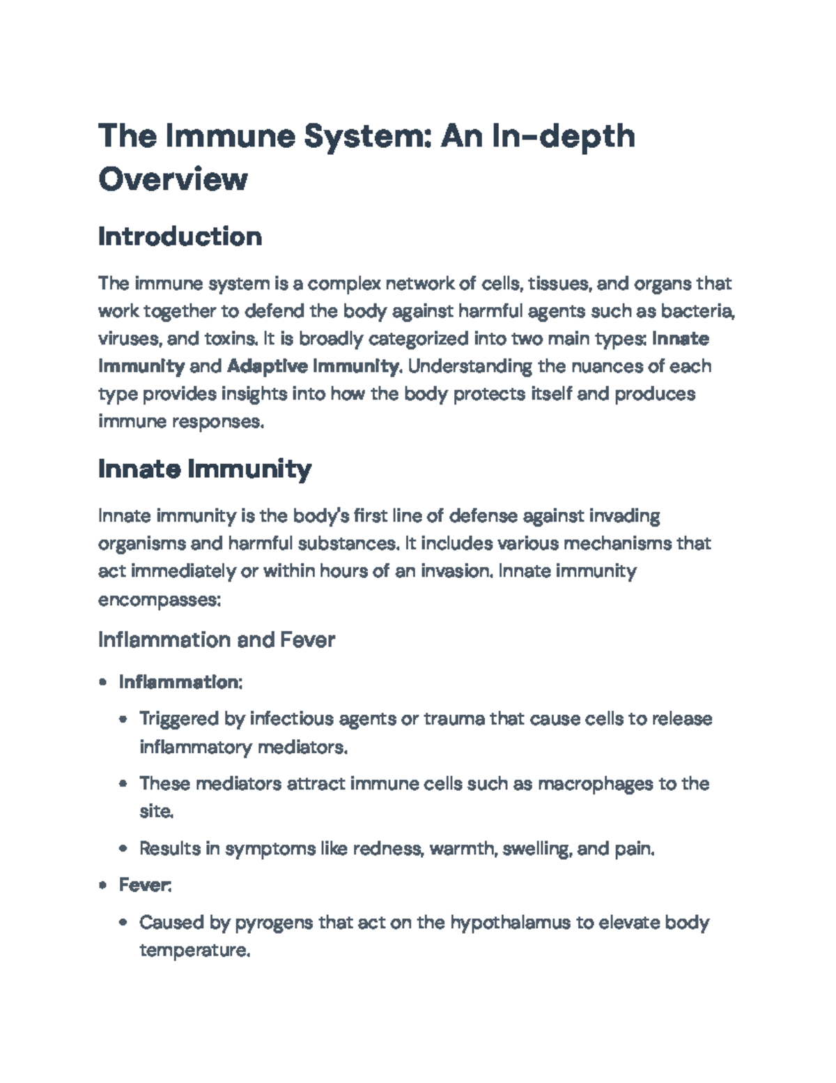 Understanding the Immune System: Innate and Adaptive Immunity Overview ...
