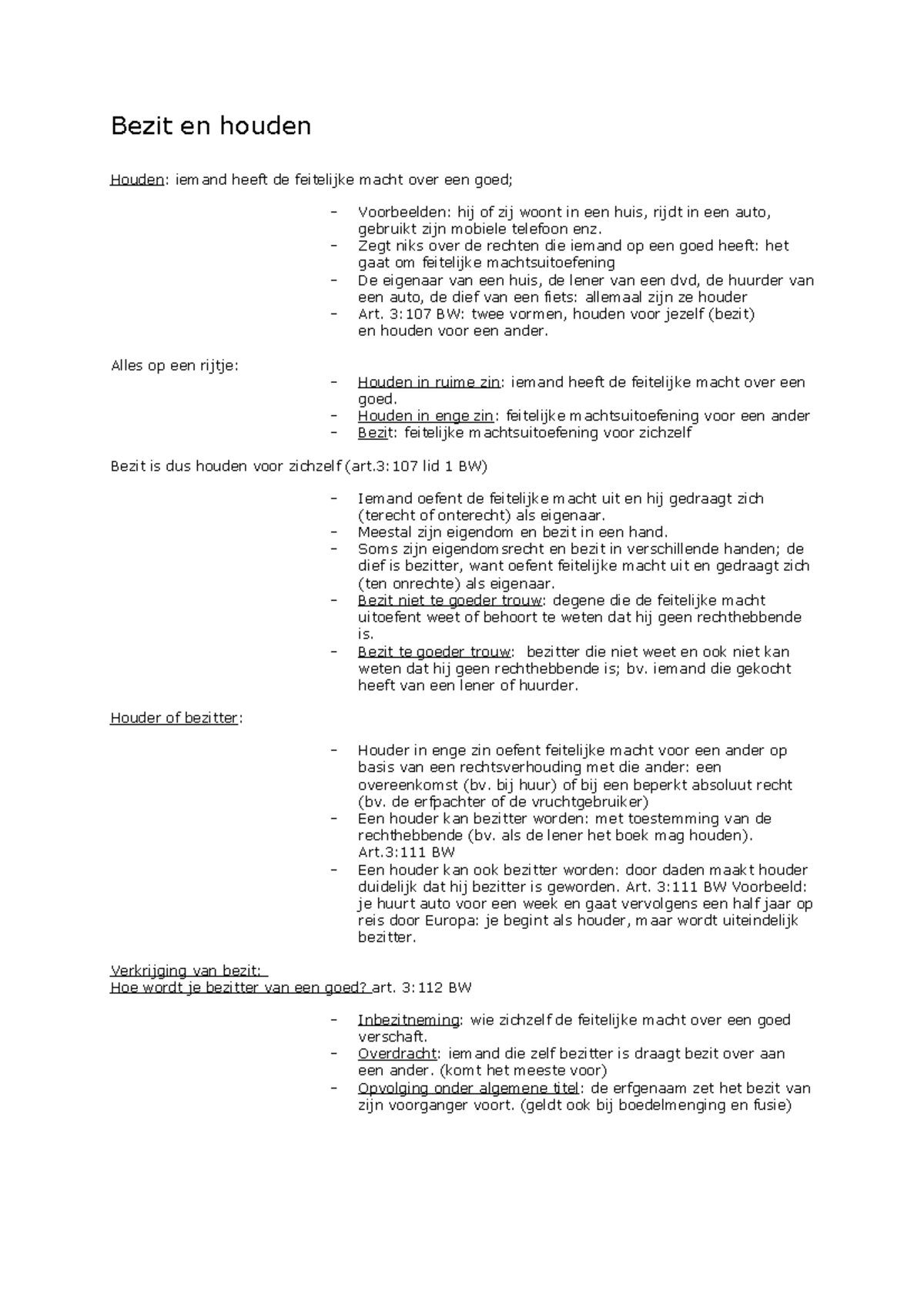 Bezit en Houden: Essentiële Juridische Concepten en Voorbeelden ...