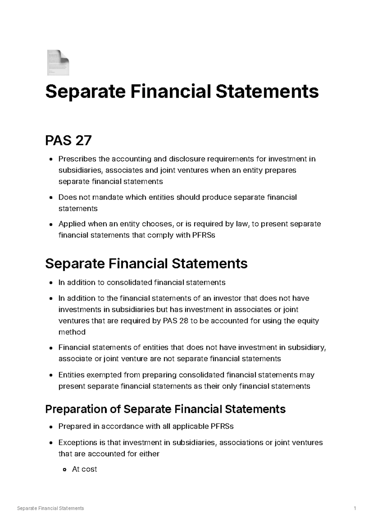 Conso. FS Part 4 IA 3 - Detailed Notes on Financial Treatment - Studocu